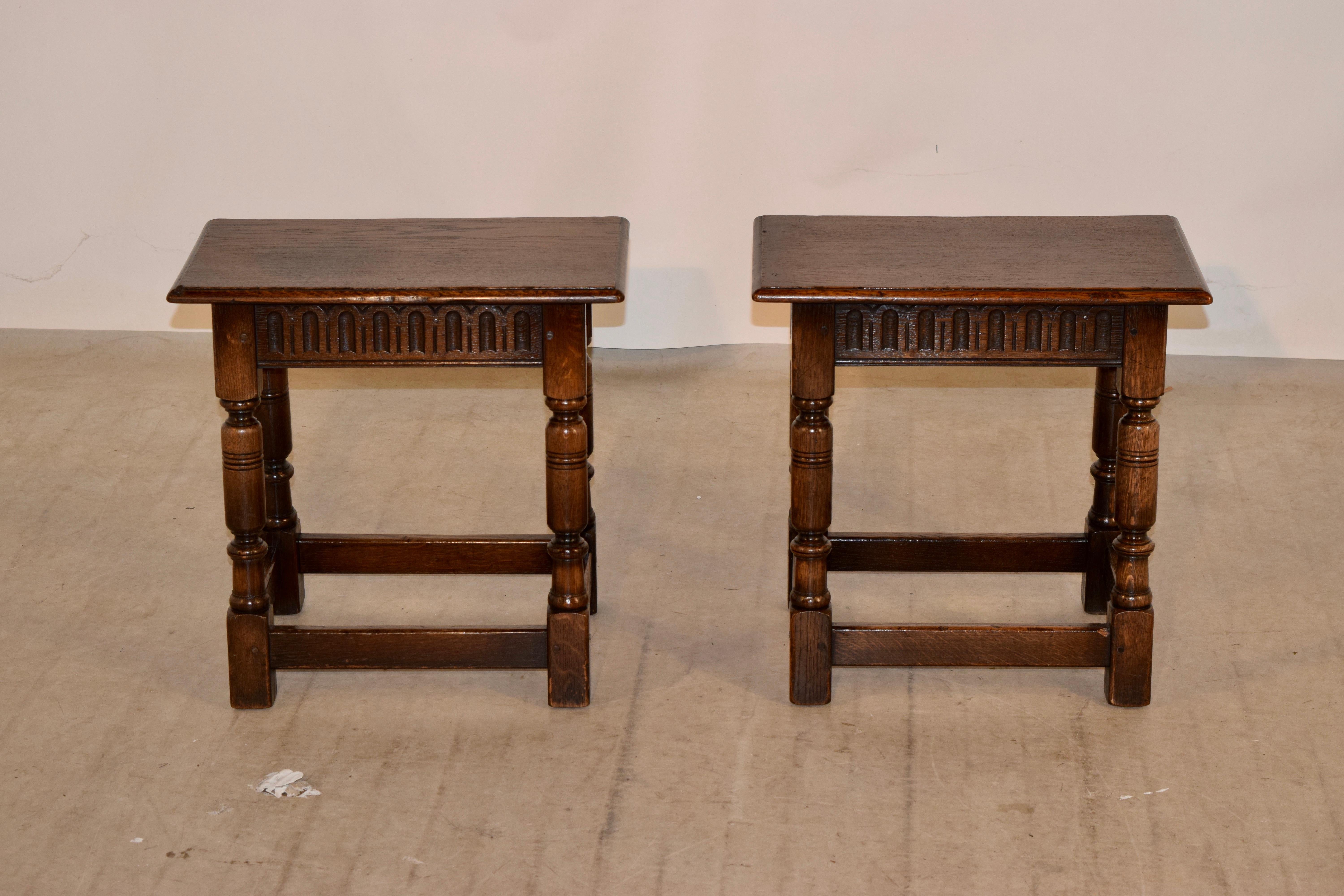 Late Victorian Pair of 19th Century Joint Stools from England