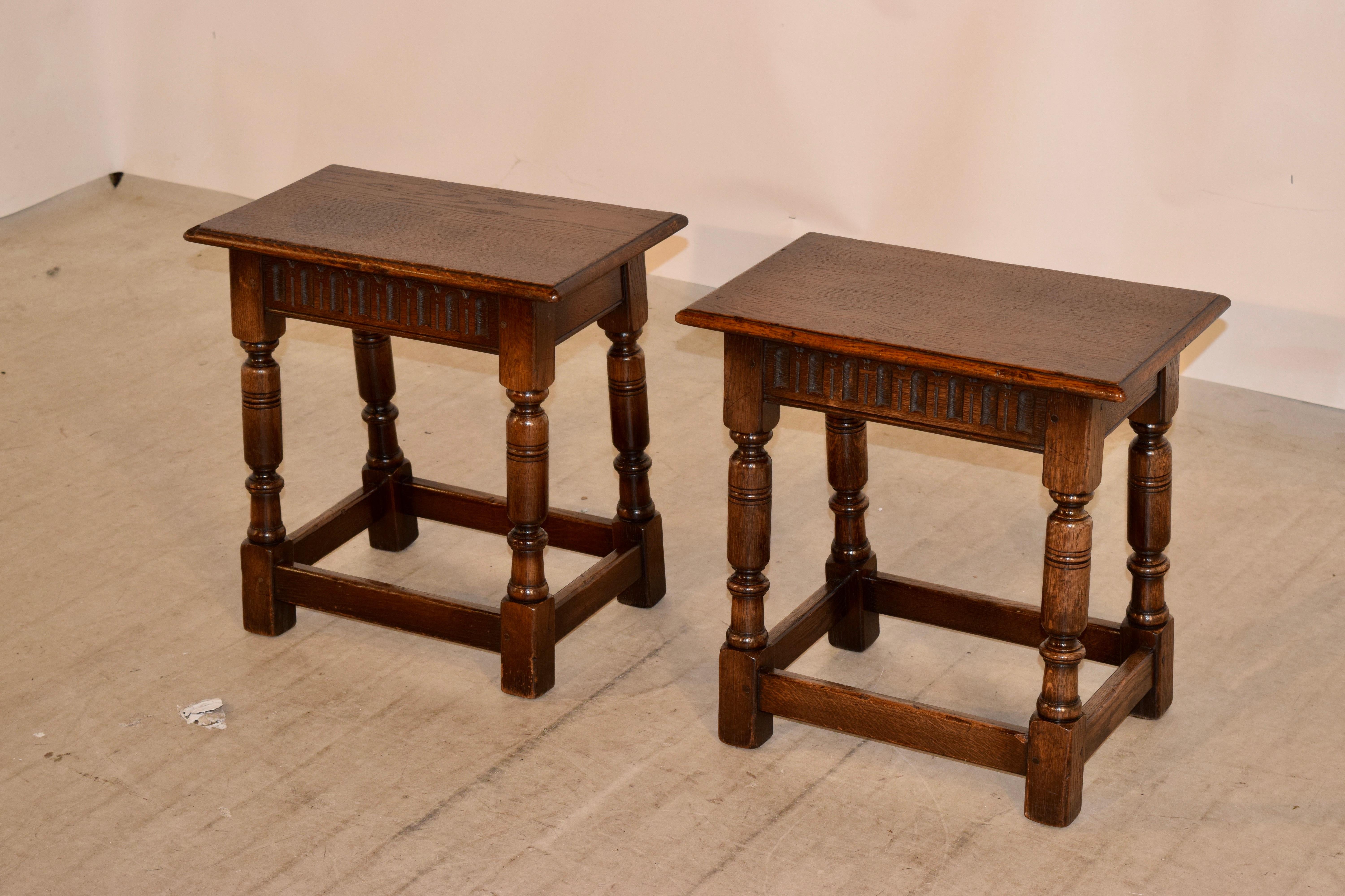 Pair of 19th Century Joint Stools from England In Good Condition In High Point, NC
