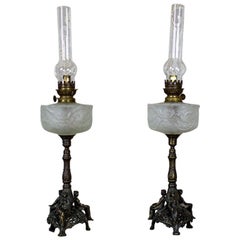 Pair of 19th Century Kerosene Lamps