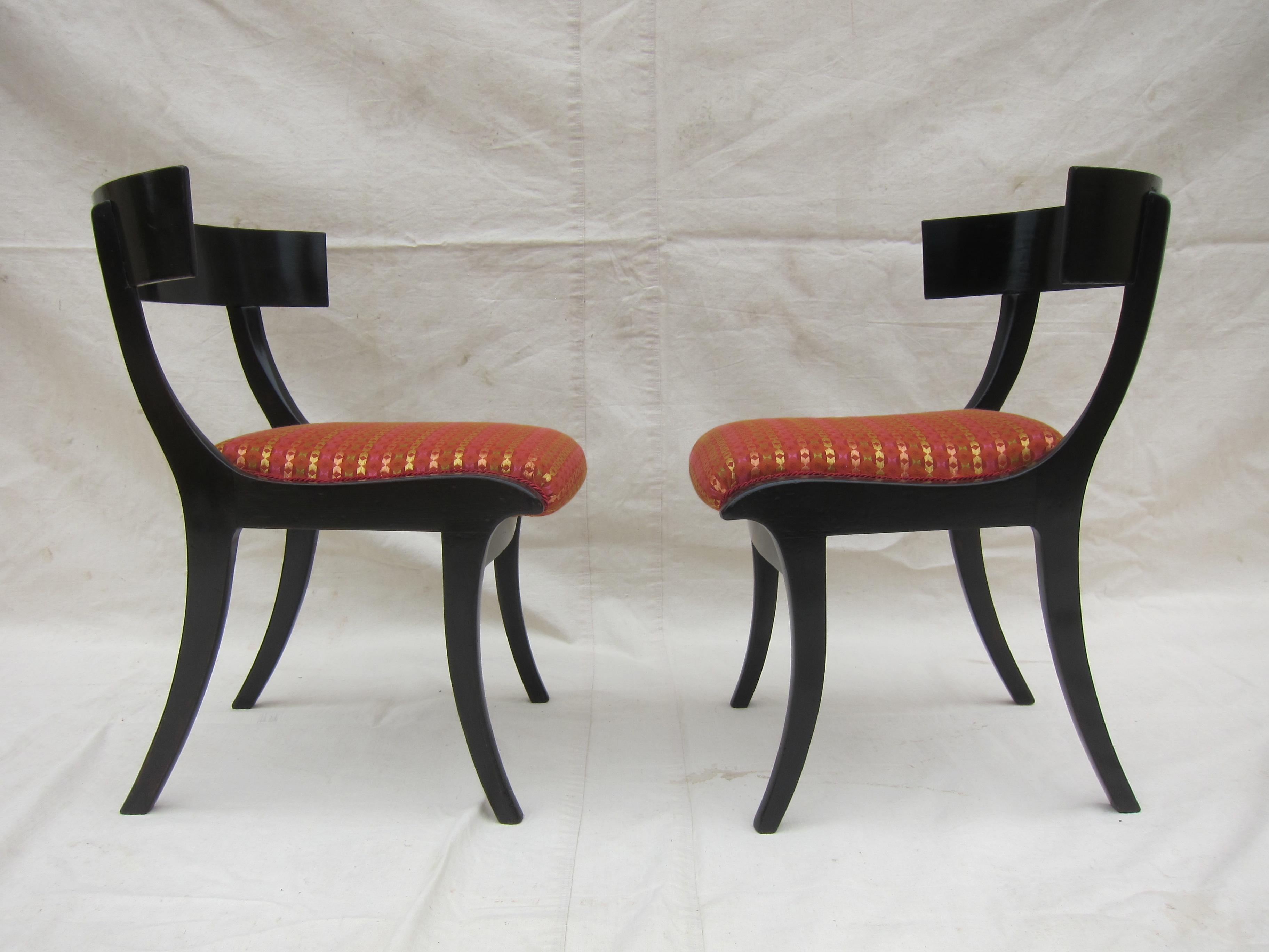 Danish Pair of 19th Century Klismos Chairs For Sale