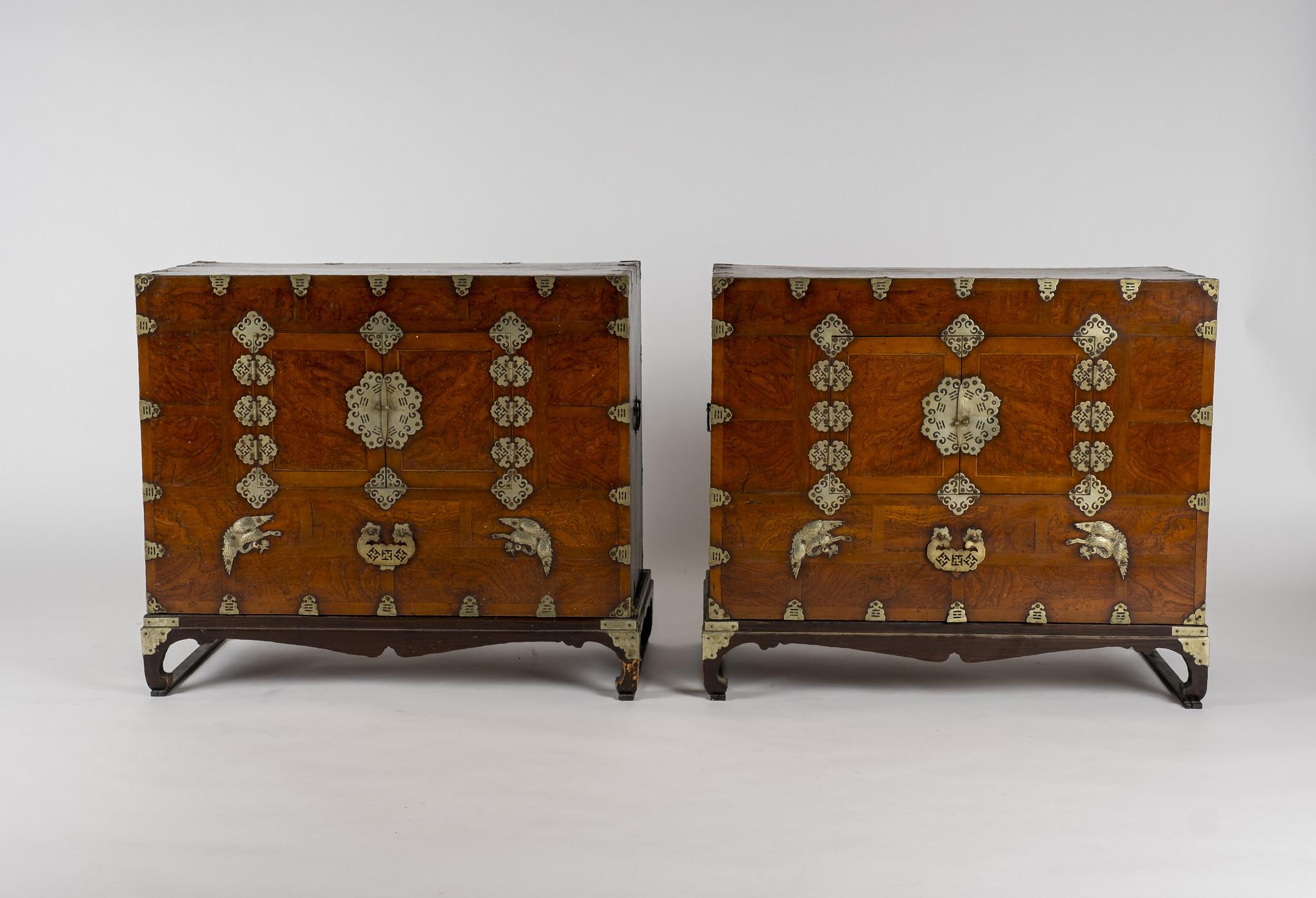 Pair of 19th Century Korean Chests In Good Condition In Houston, TX
