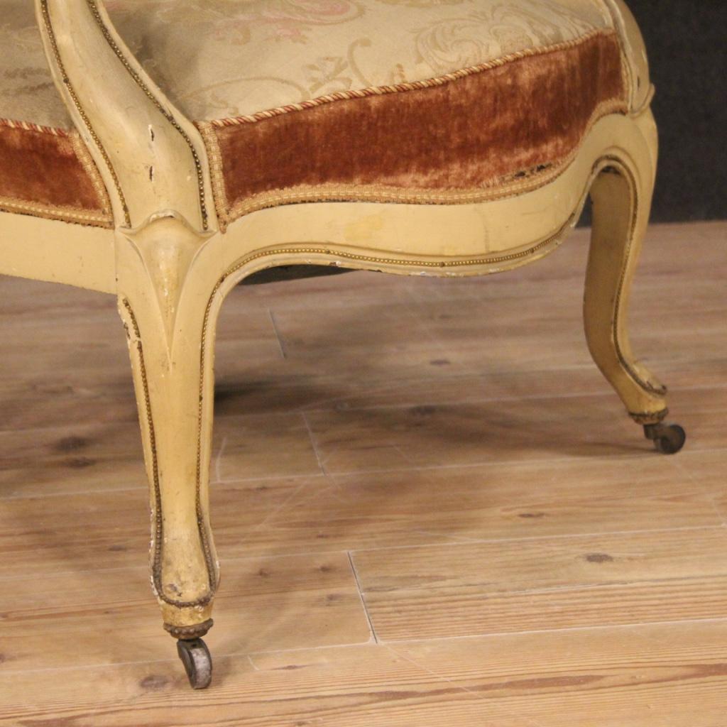 Pair of 19th Century Lacquered and Giltwood French Louis Philippe Armchairs 2