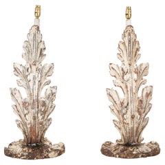 Pair of 19th Century Lamps Converted from Metal Fragments