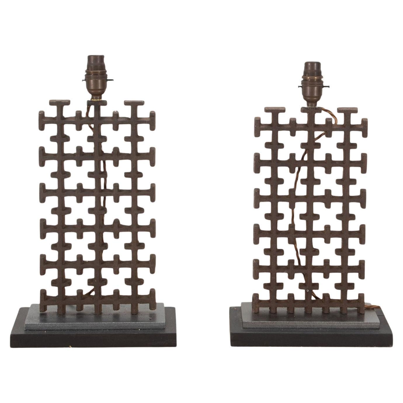 Pair of 19th Century Lamps Converted from Metal Fragments For Sale at ...