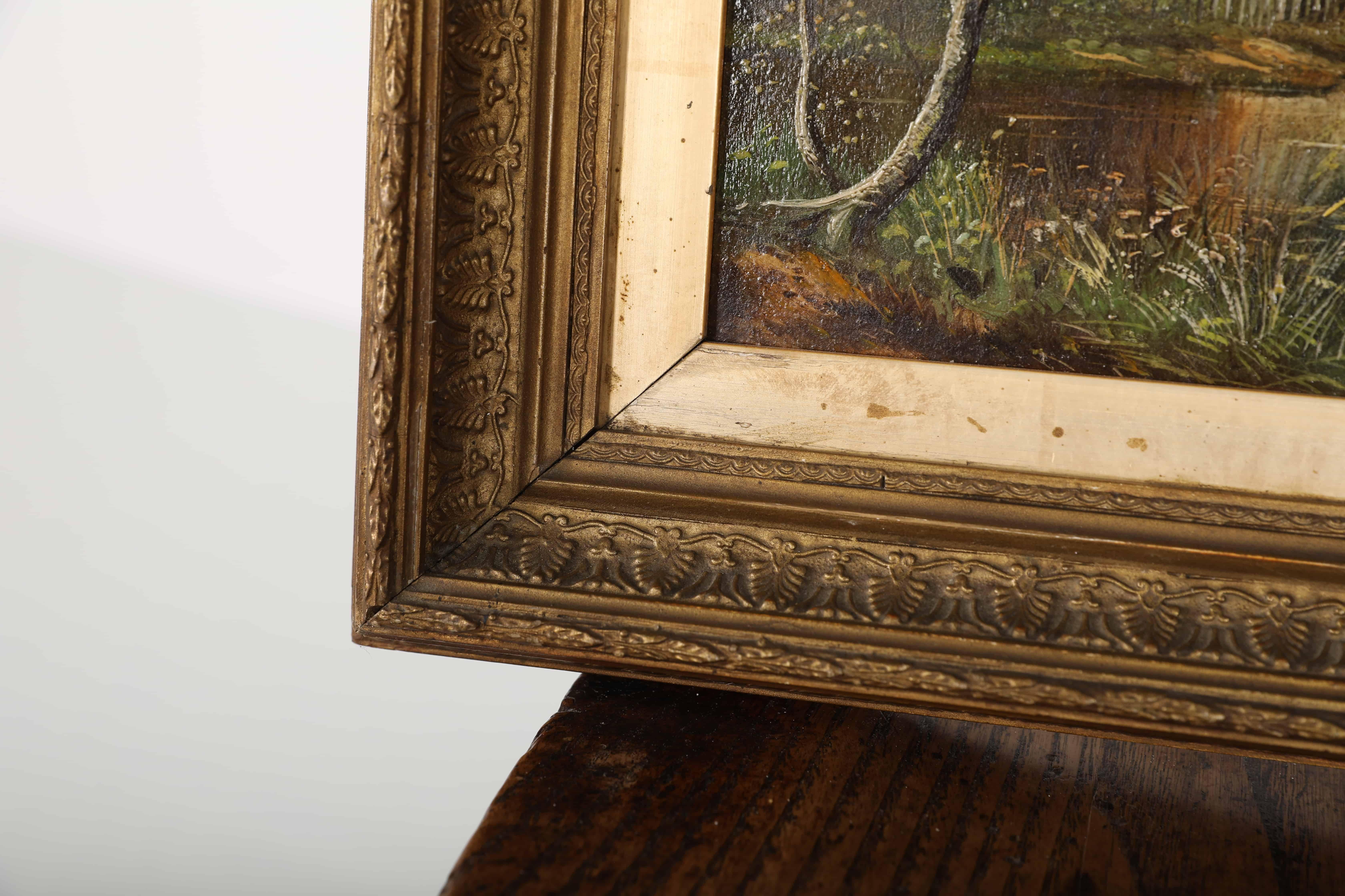 English Pair of 19th Century Landscape Oil Paintings in Original Gilt Frames. c.1890