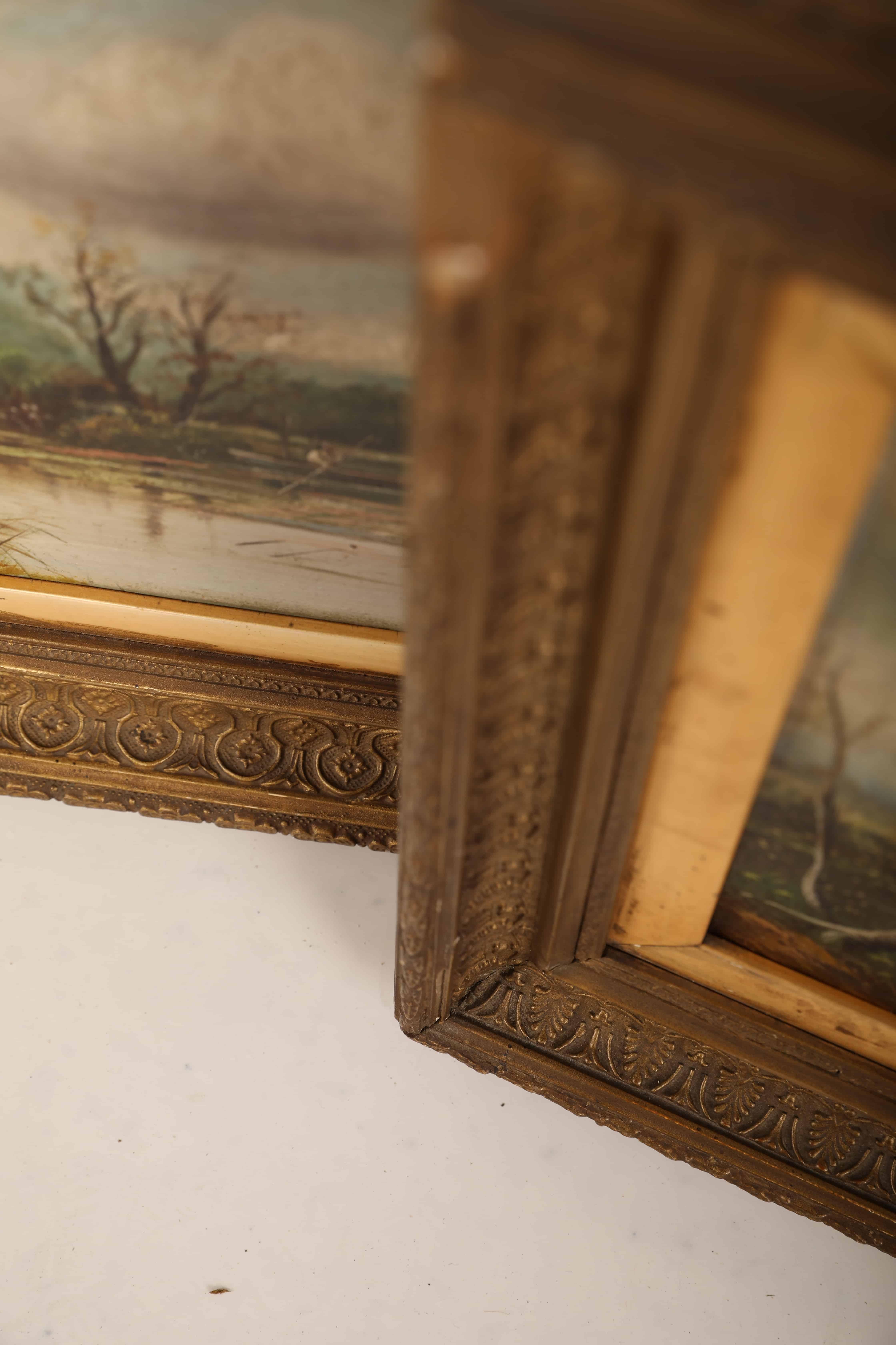 Pair of 19th Century Landscape Oil Paintings in Original Gilt Frames. c.1890 3