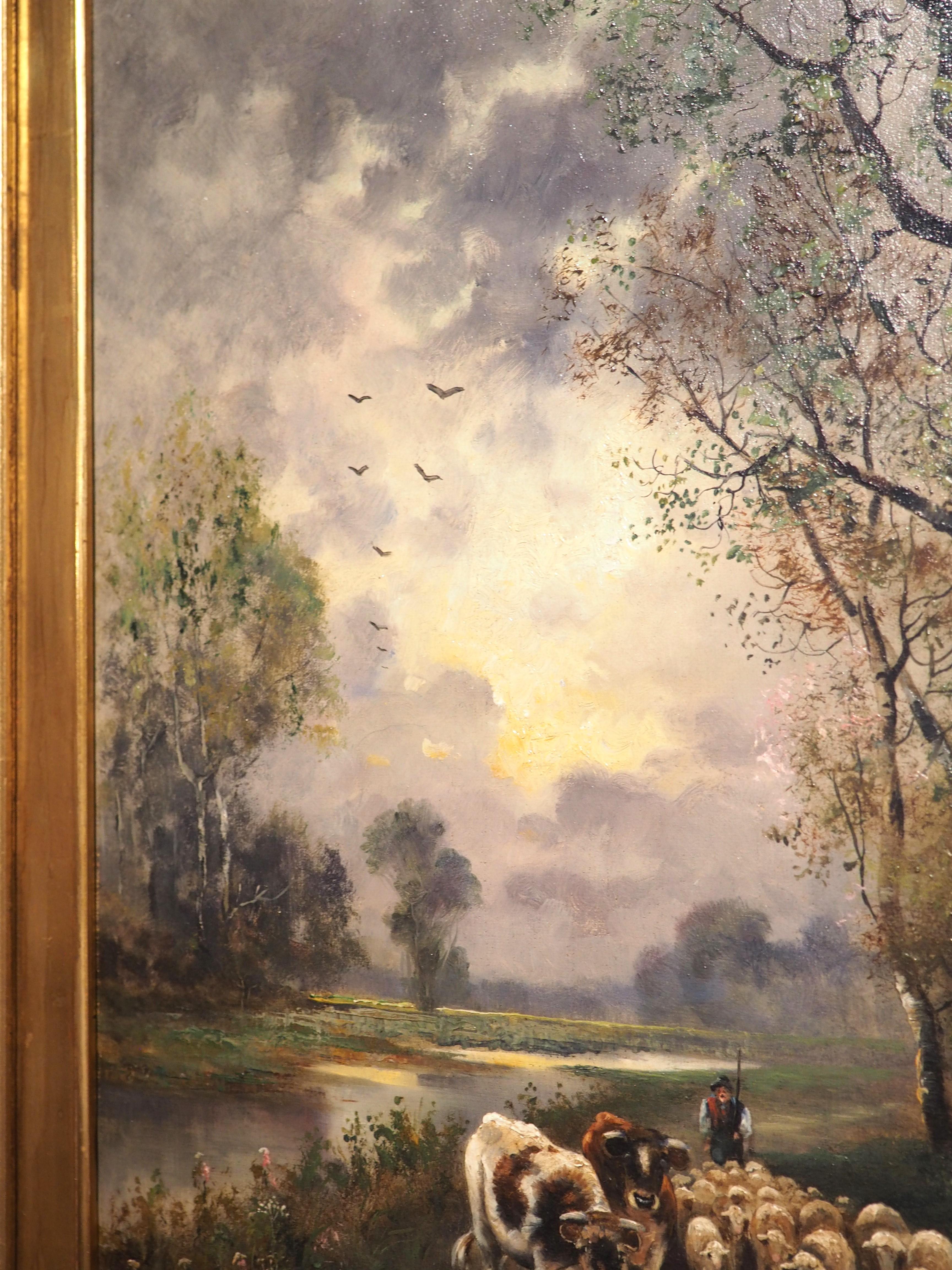 Pair of 19th Century Landscape Oil Paintings in Rich Giltwood Frames 6
