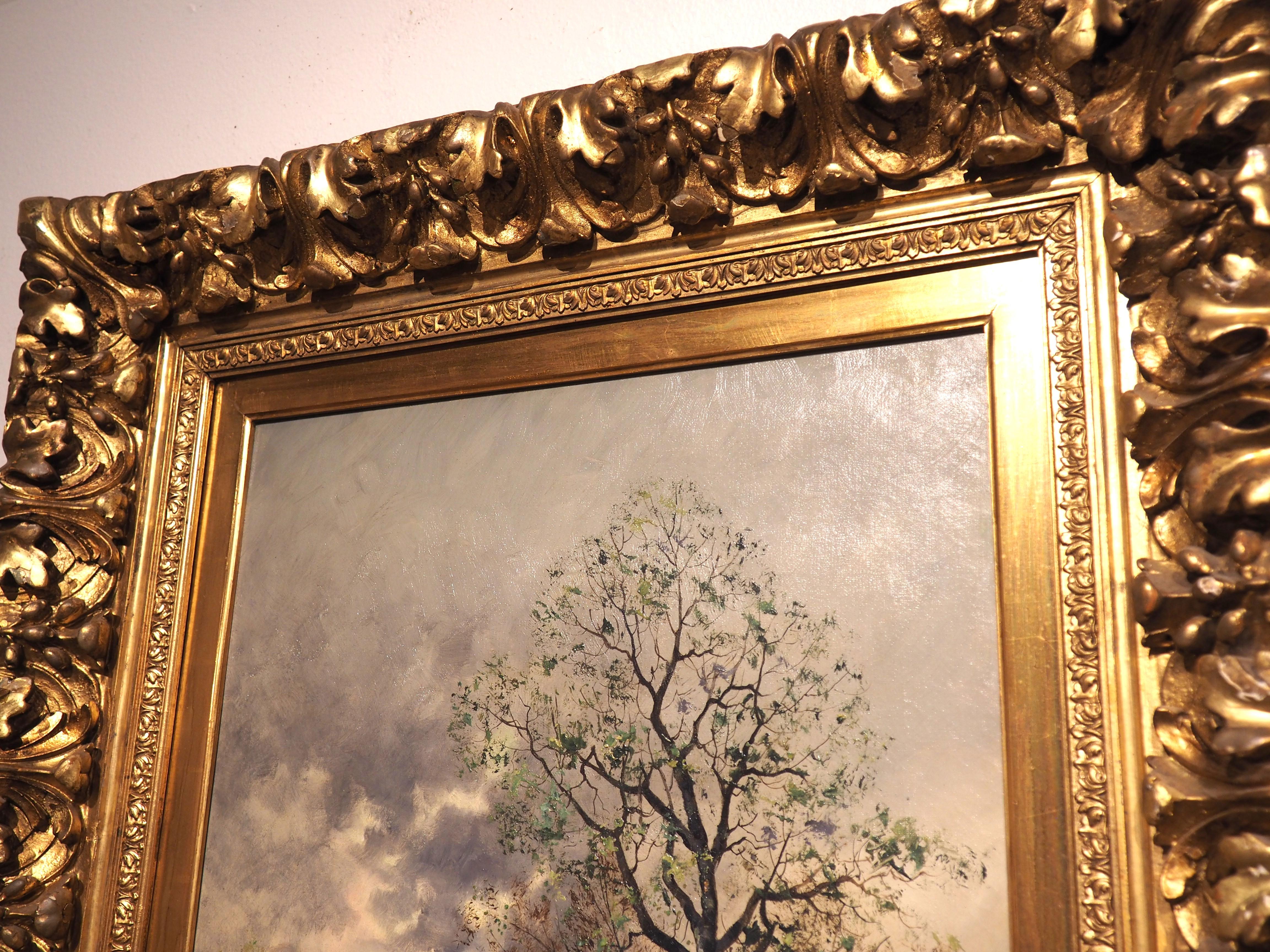 Pair of 19th Century Landscape Oil Paintings in Rich Giltwood Frames 8