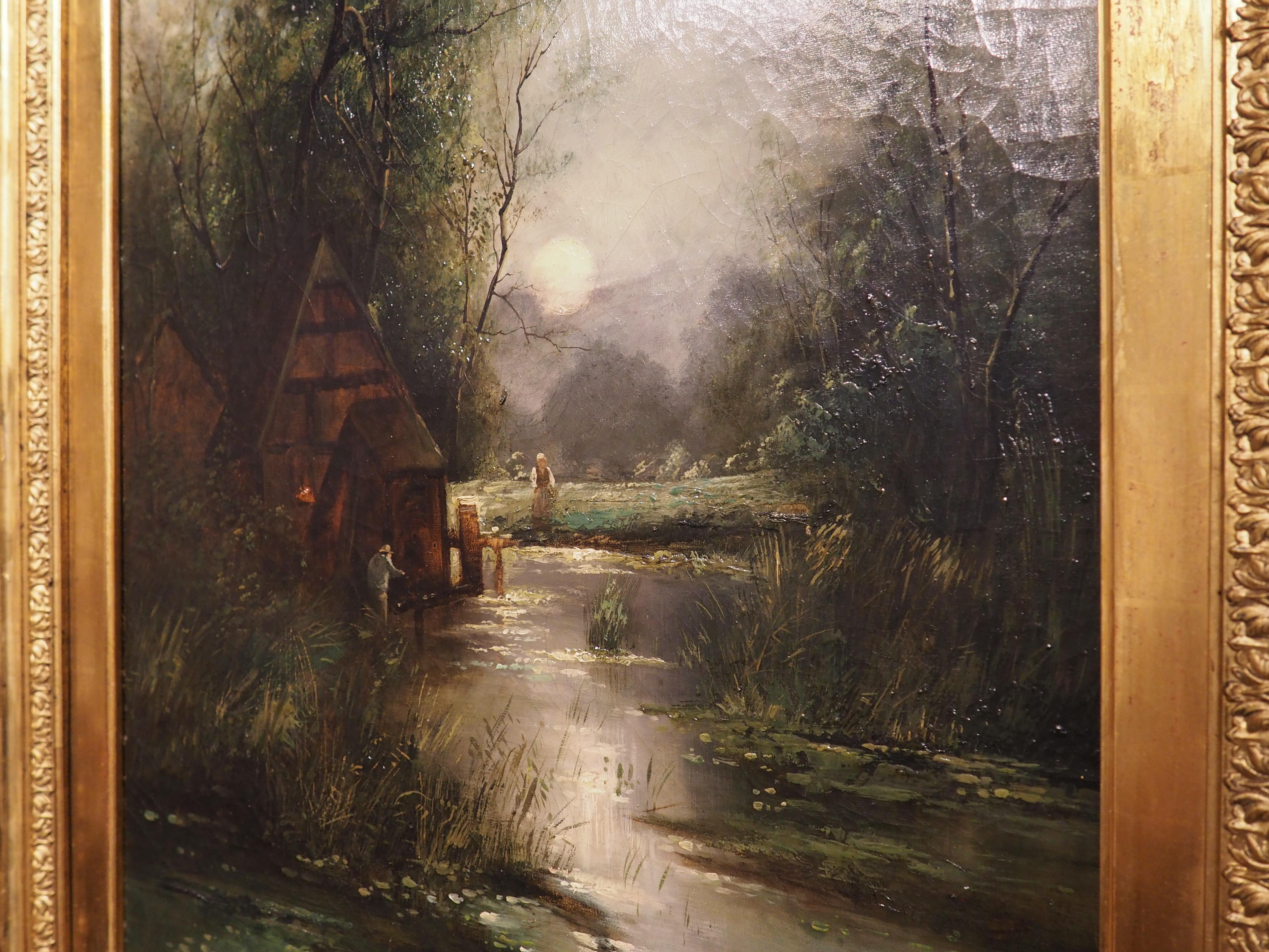 Pair of 19th Century Landscape Oil Paintings in Rich Giltwood Frames 11