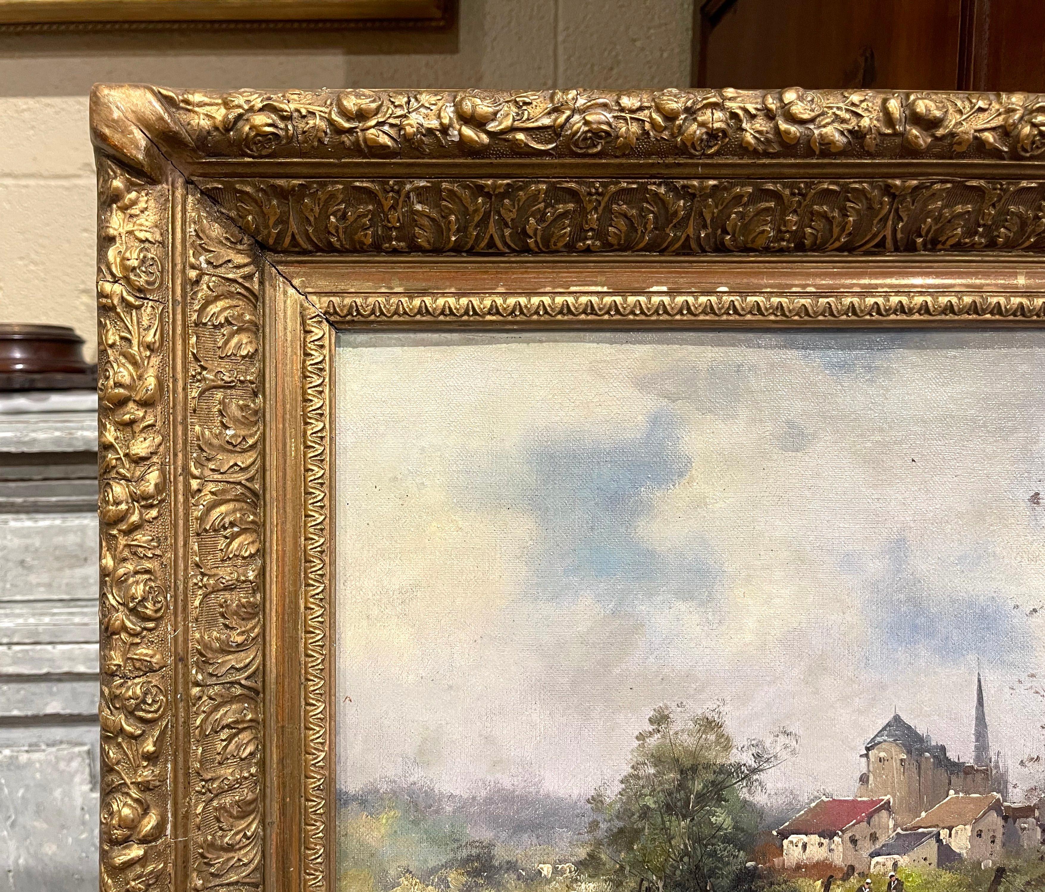 Pair of 19th Century Landscapes Paintings Signed L. Dupuy for E. Galien-Laloue For Sale 1