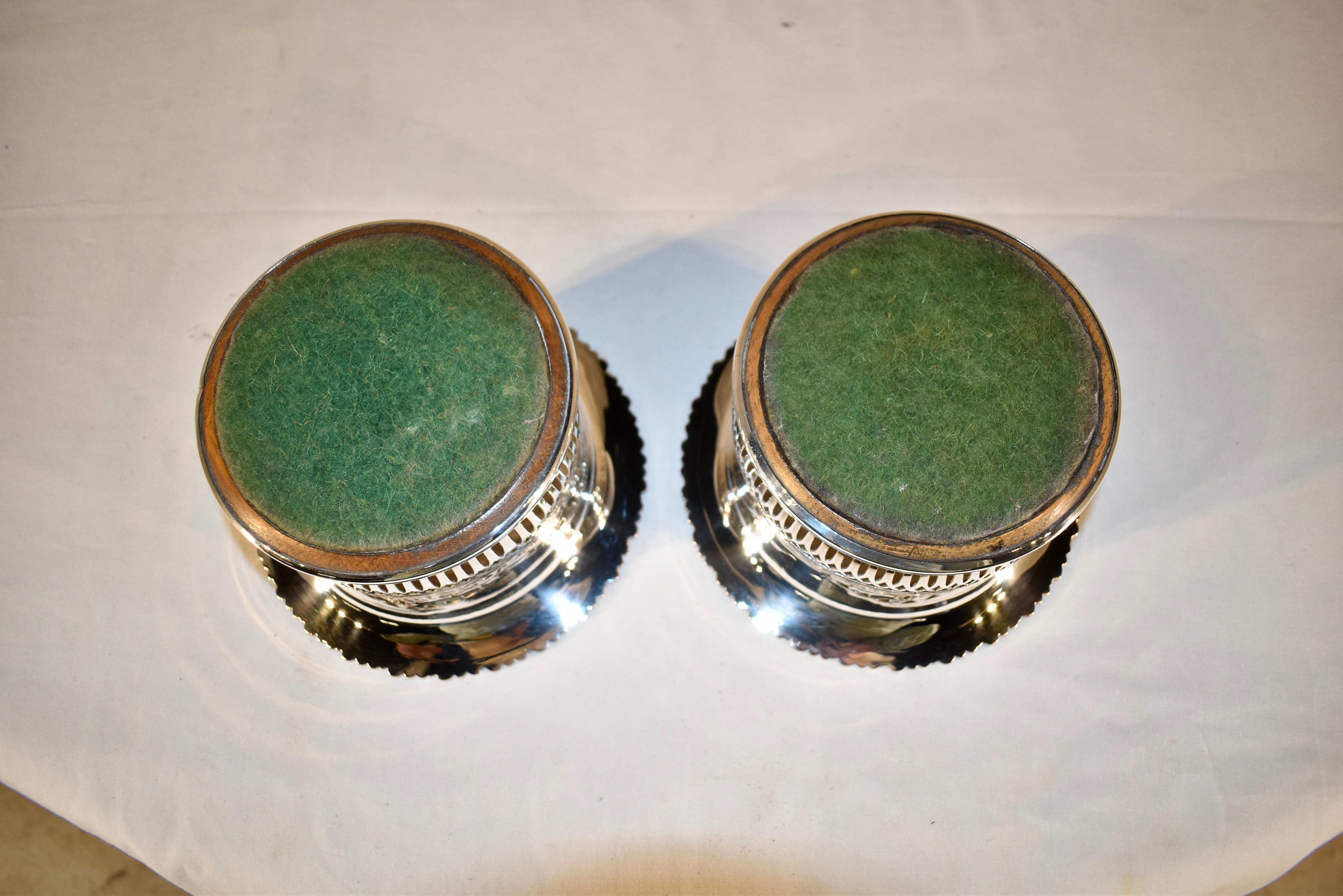 Pair of 19th Century Large Bottle Coasters For Sale 1