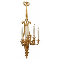 Pair of 19th Century Large Scale Ormolu Sconces