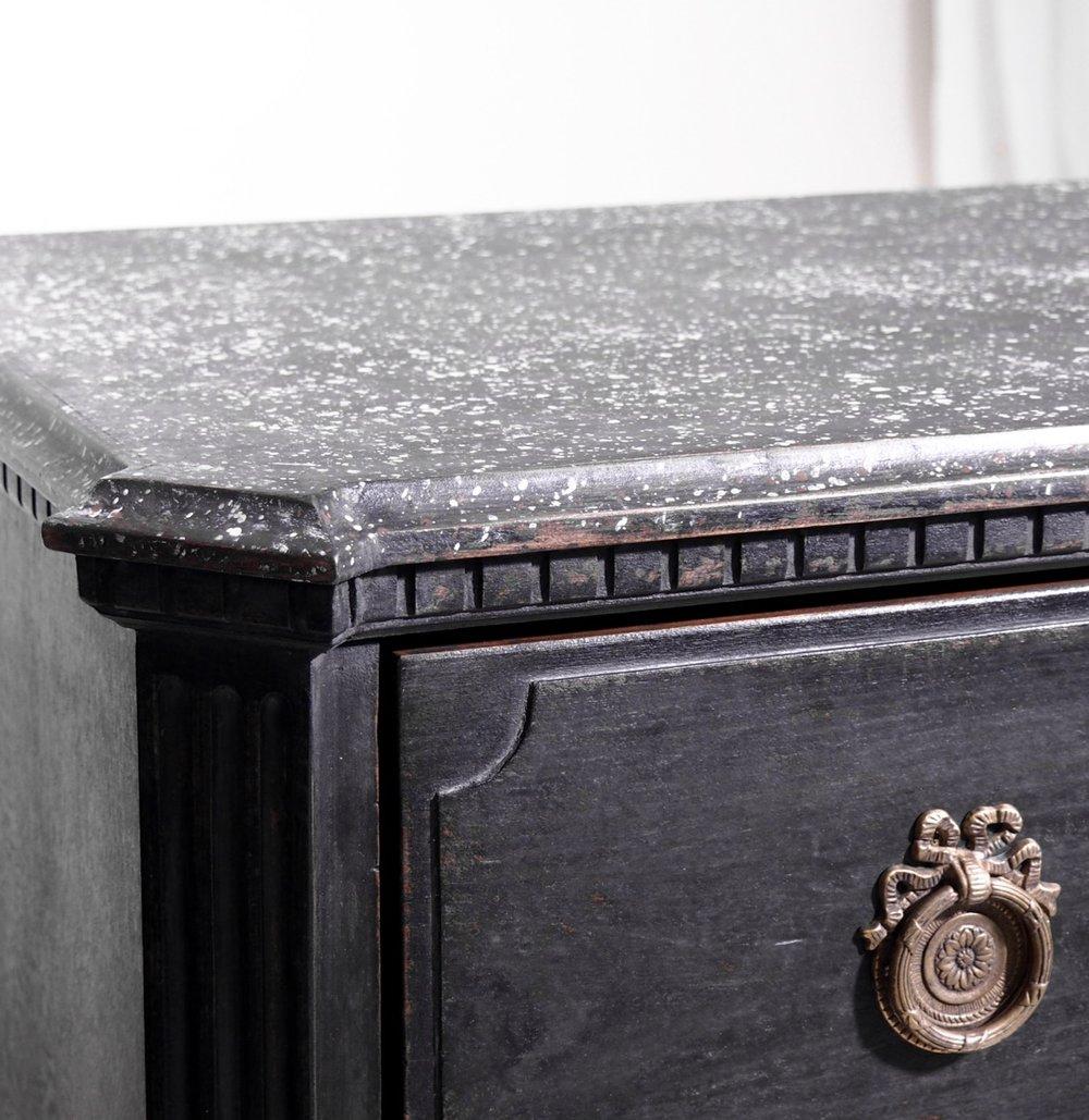 20th Century Pair of 19th Century Late Gustavian Chests, with Porphyry Painted Tops
