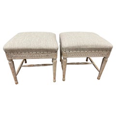 Pair of 19th Century Late Gustavian Footstools