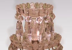 Pair of 19th Century Lattice Glass Lustre Candlesticks