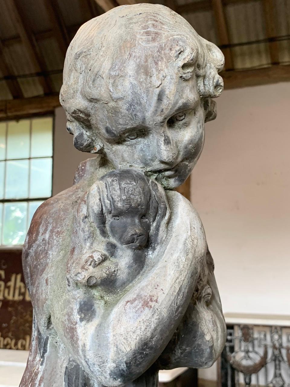 Pair of 19th Century Lead Garden Statues For Sale 3