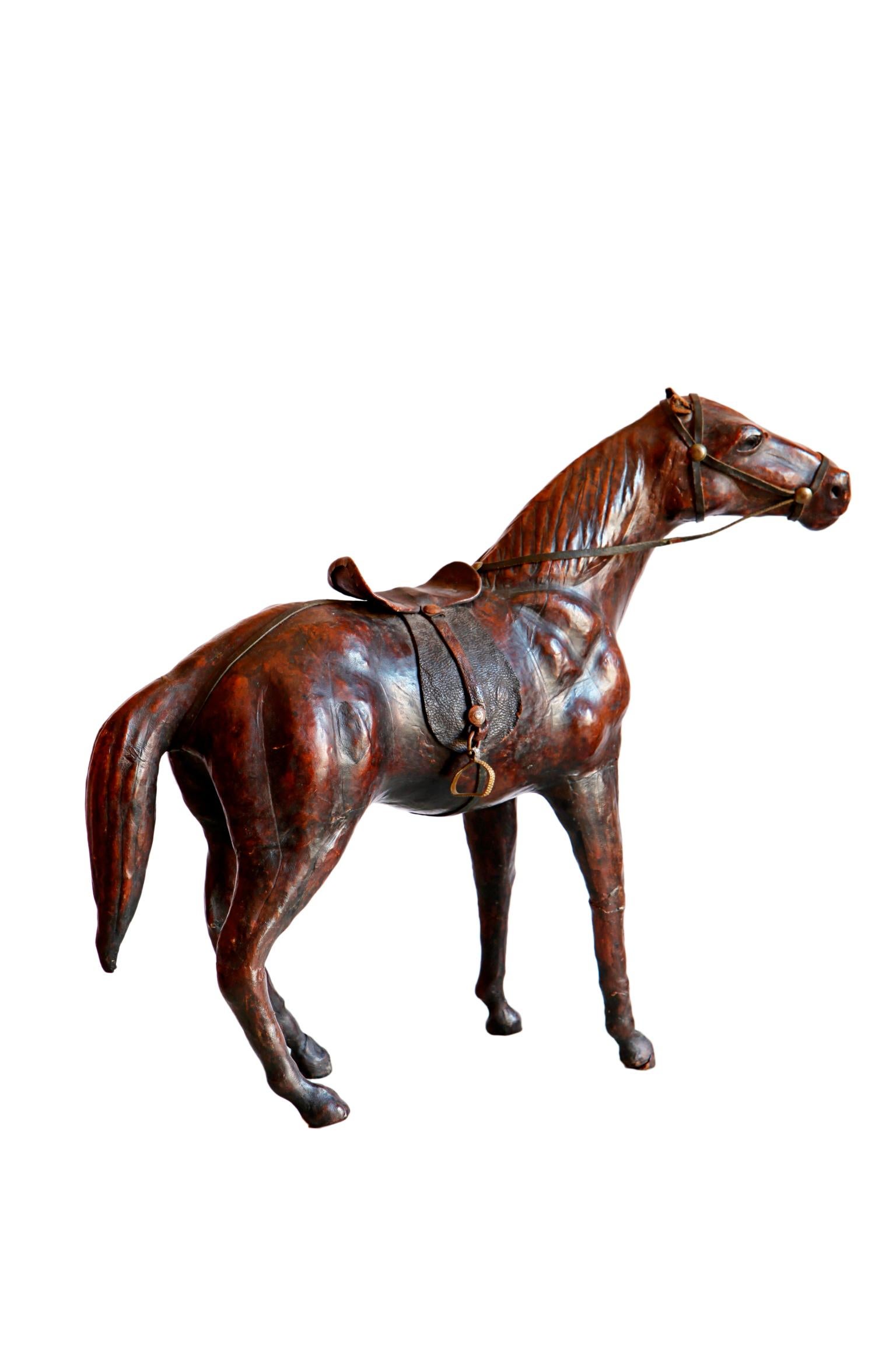 leather horse statue