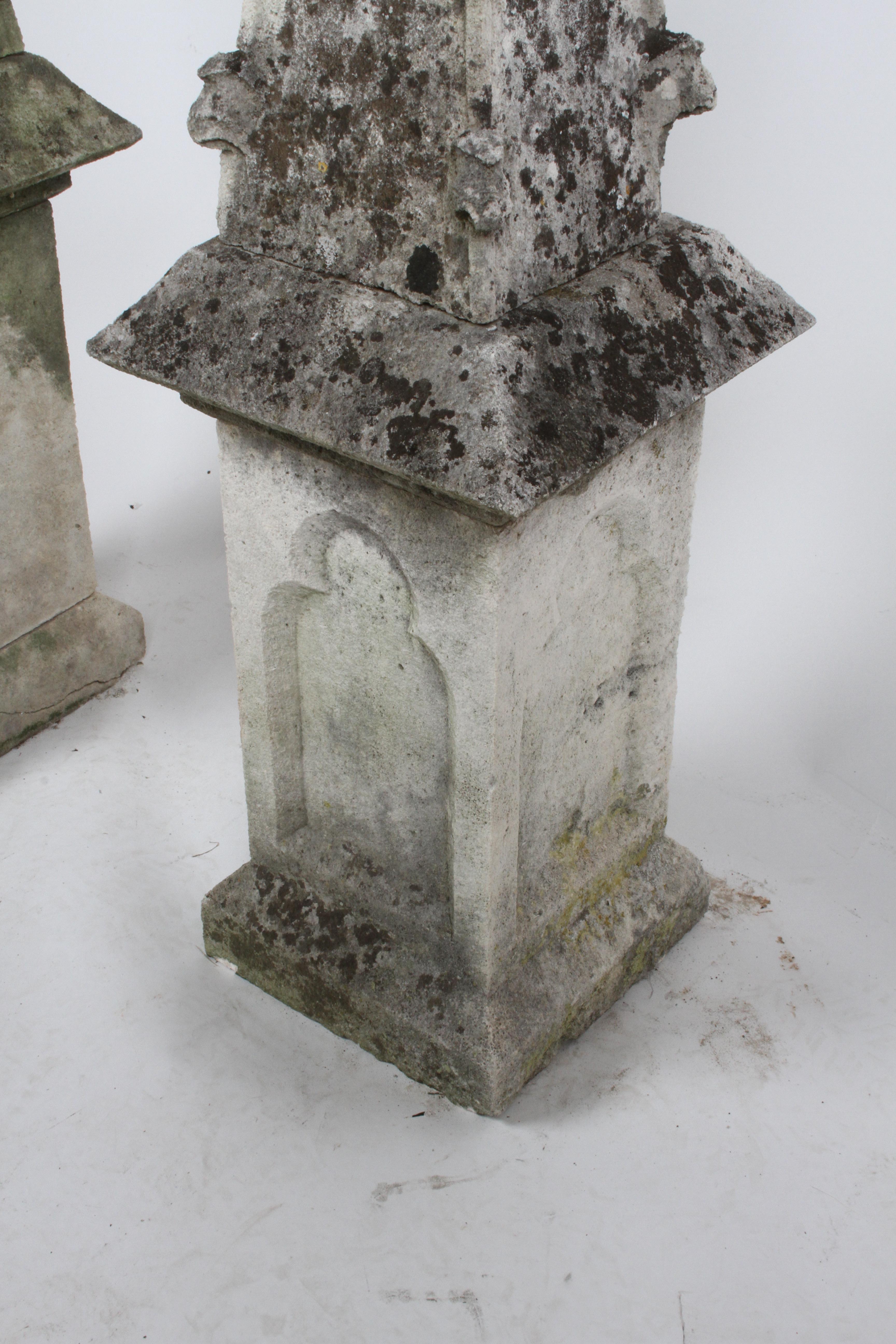Pair of 19th Century Limestone Gothic Steeples Architectural Salvage, Garden 3