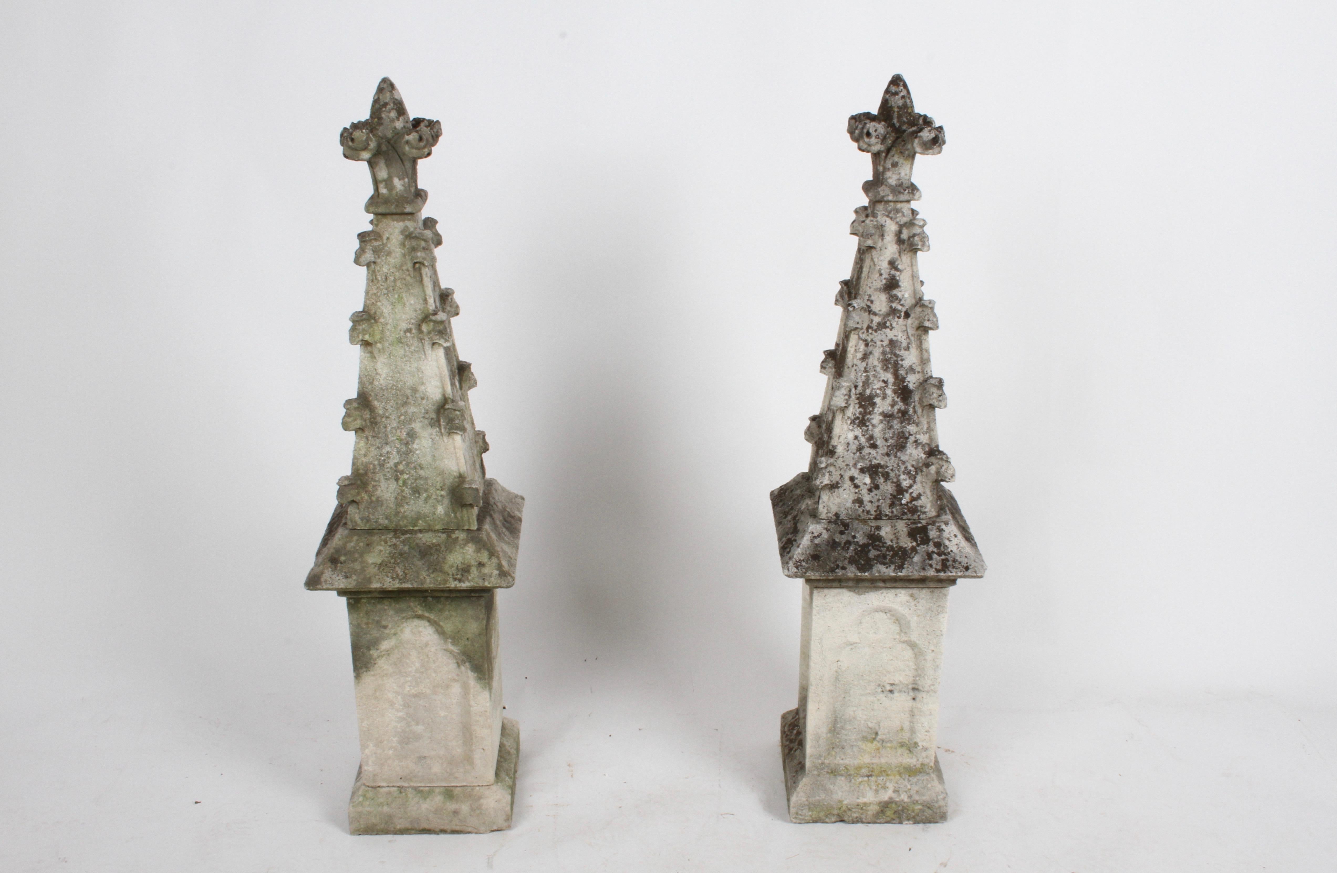 Pair of 19th Century Limestone Gothic Steeples Architectural Salvage, Garden 5