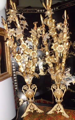 Pair of 19th Century Liturgical Decoration Flower Pot, Italy