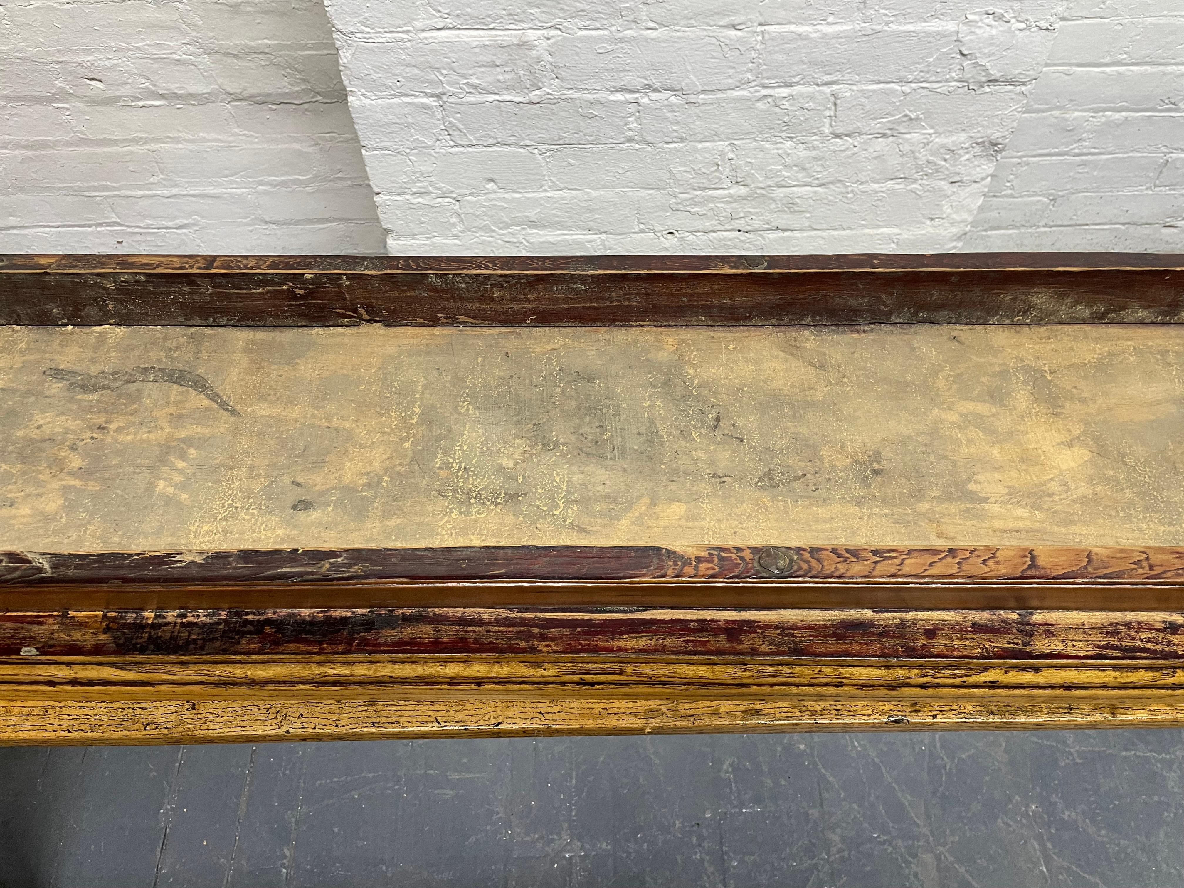 Pair of 19th Century Long Elmwood Asian Benches For Sale 2