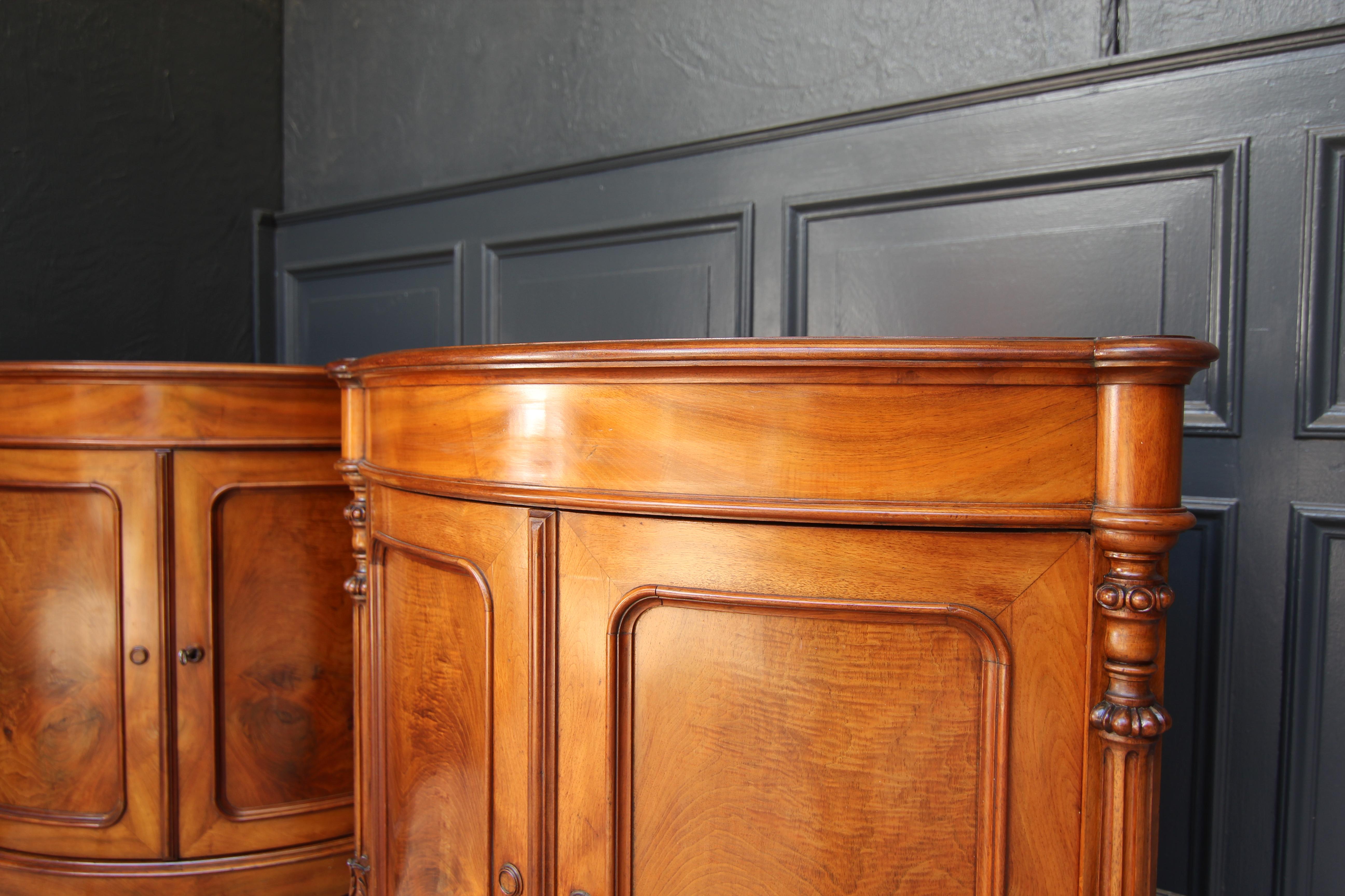 Pair of 19th Century Louis Philippe Bow Front Corner Cabinets For Sale 9