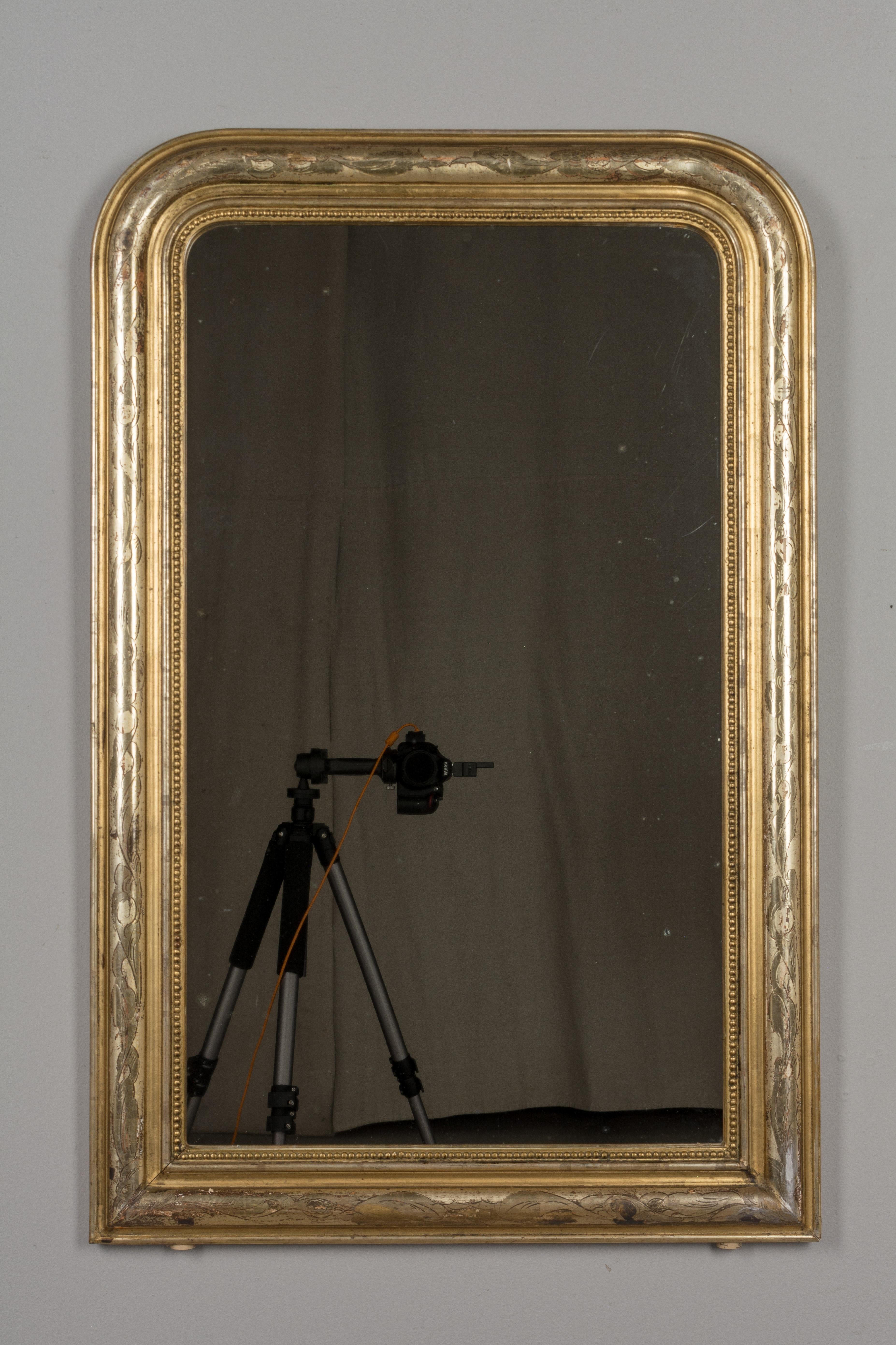 French Pair of 19th Century Louis Philippe Style Gilded Mirrors