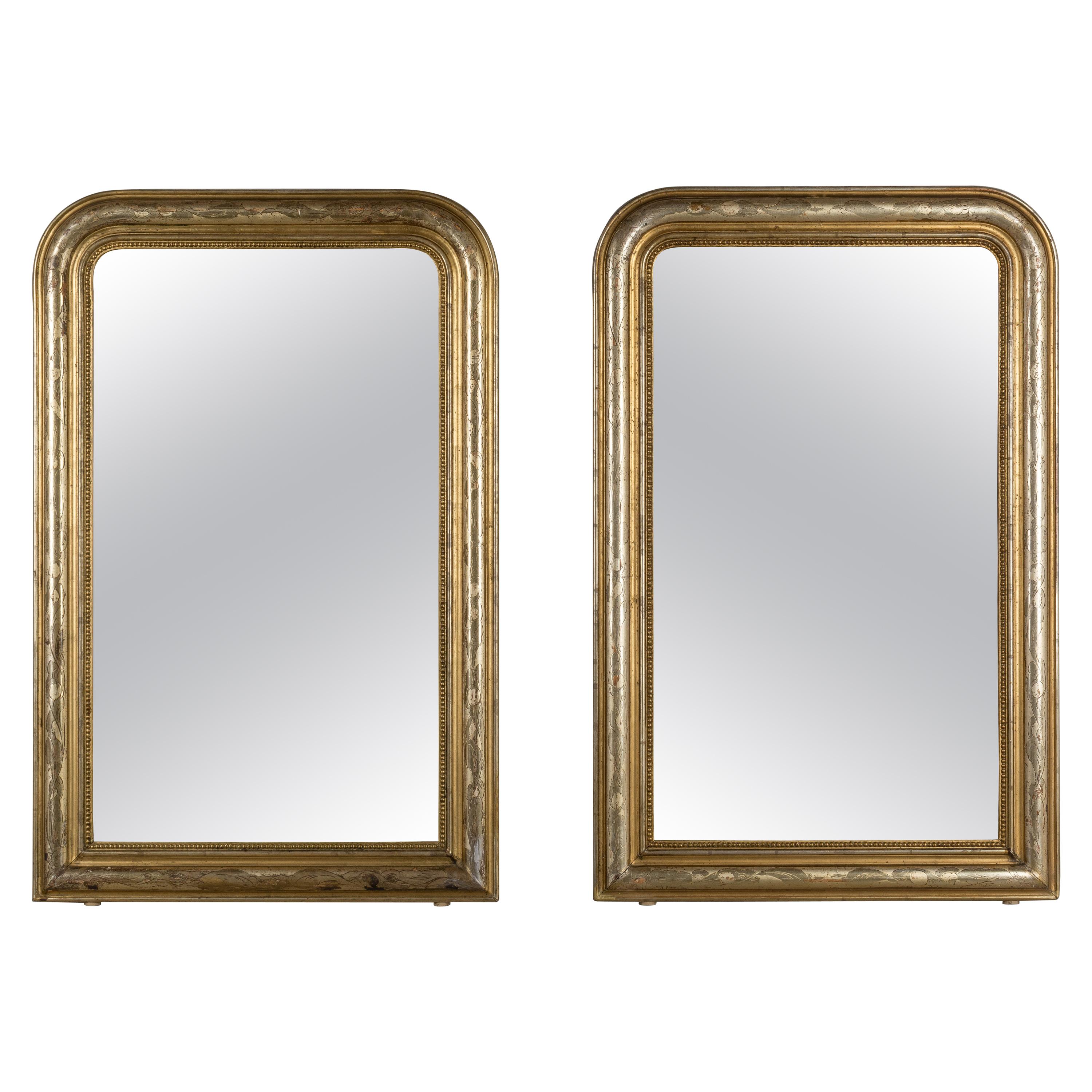 Pair of 19th Century Louis Philippe Style Gilded Mirrors