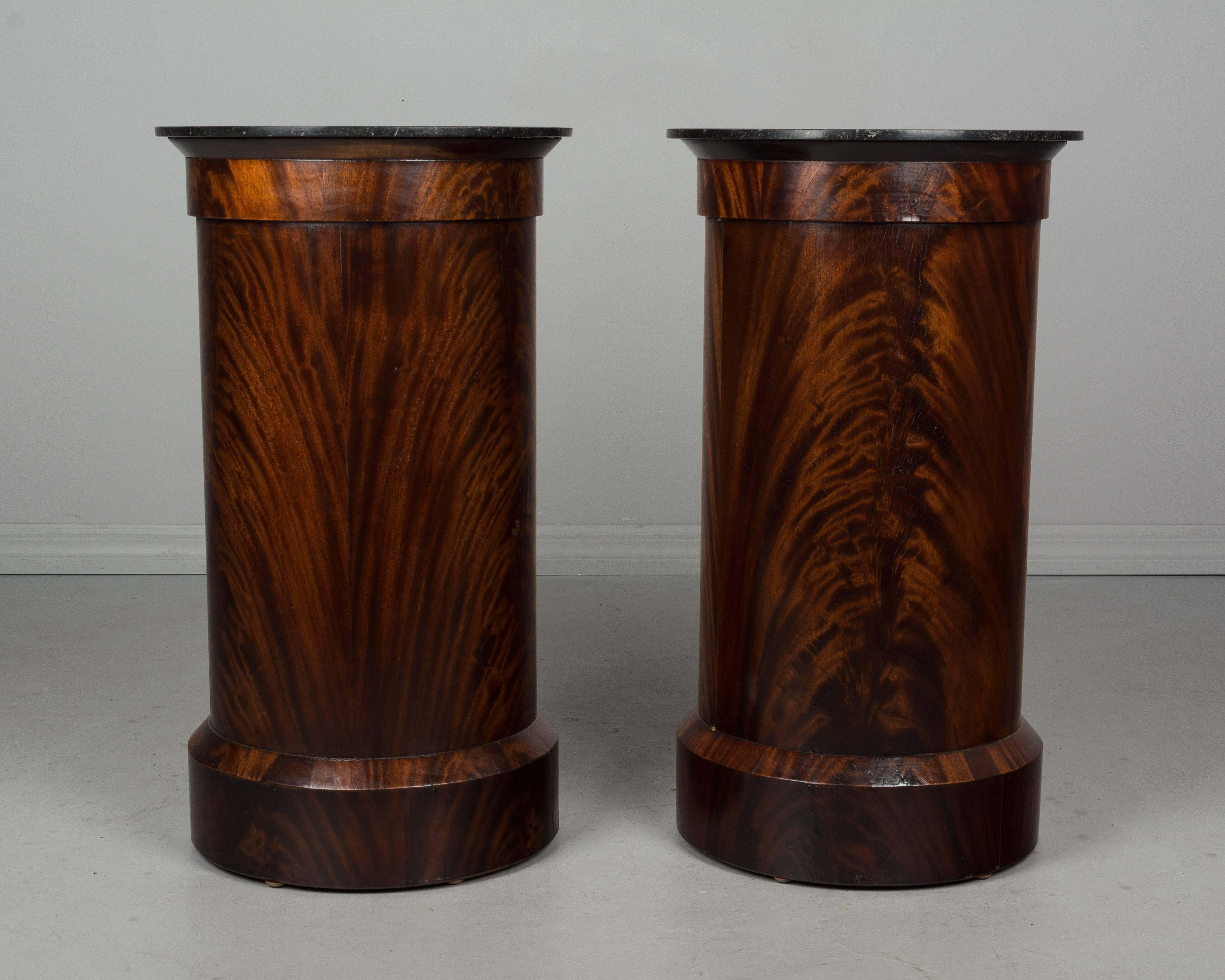French Pair of 19th Century Louis Philippe Style Pedestal Cabinets