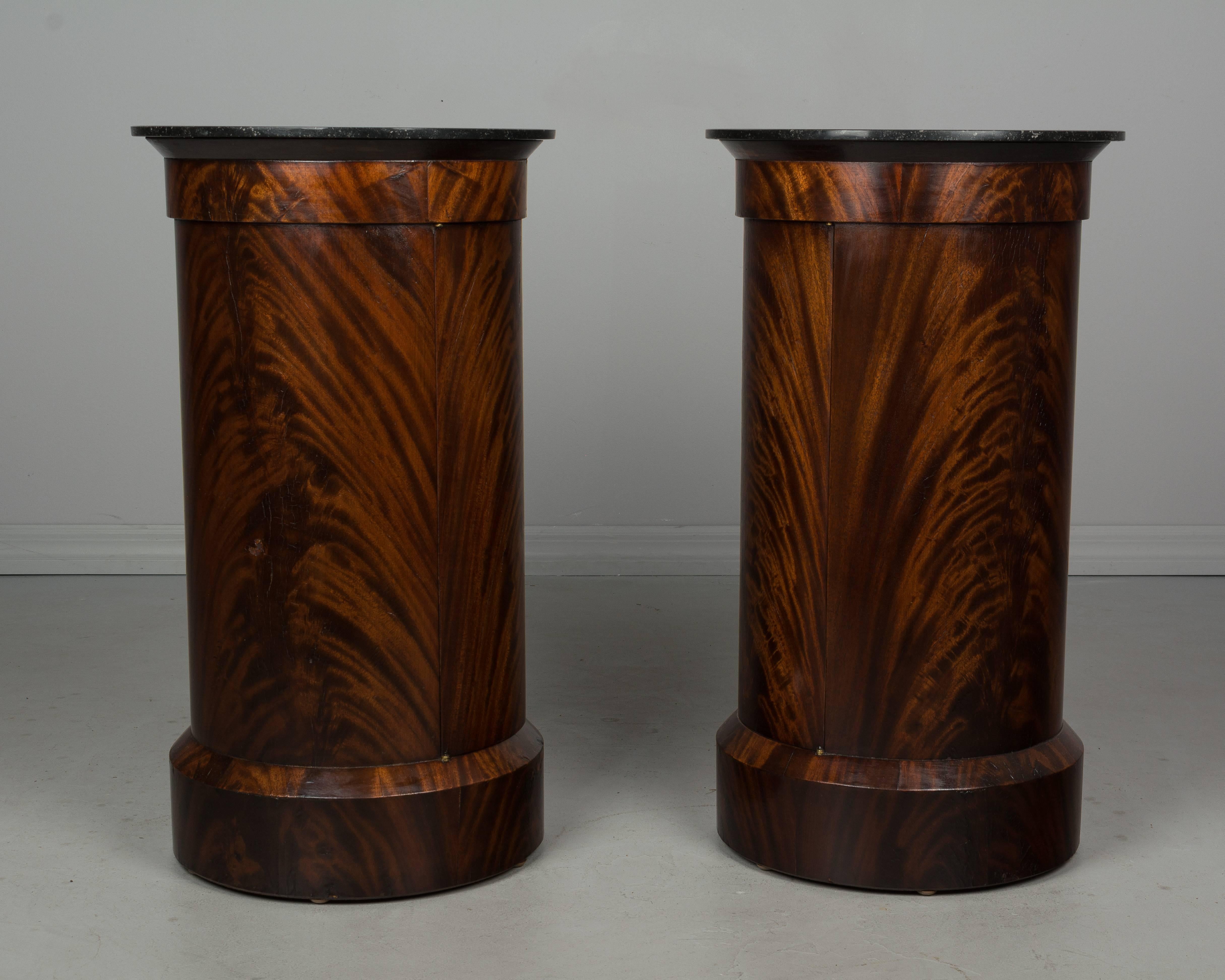 Pair of 19th Century Louis Philippe Style Pedestal Cabinets In Good Condition In Winter Park, FL
