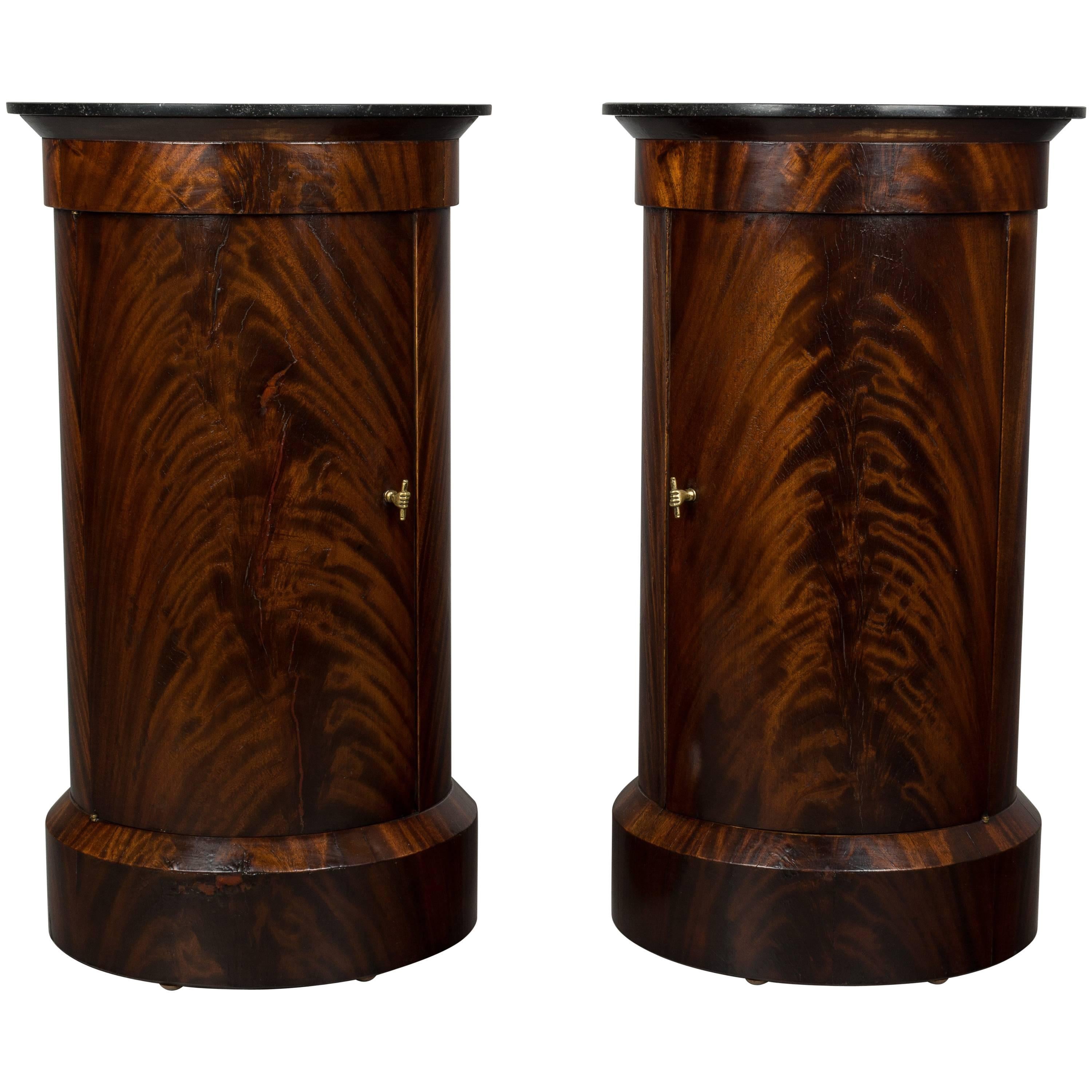 Pair of 19th Century Louis Philippe Style Pedestal Cabinets