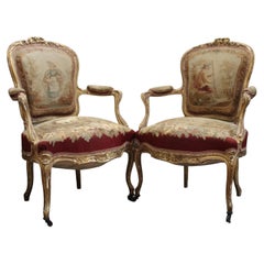 Pair of 19th Century Louis XV Armchairs