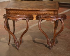 Pair of 19th Century Louis XV Carved Walnut Wall Brackets Consoles from Provence