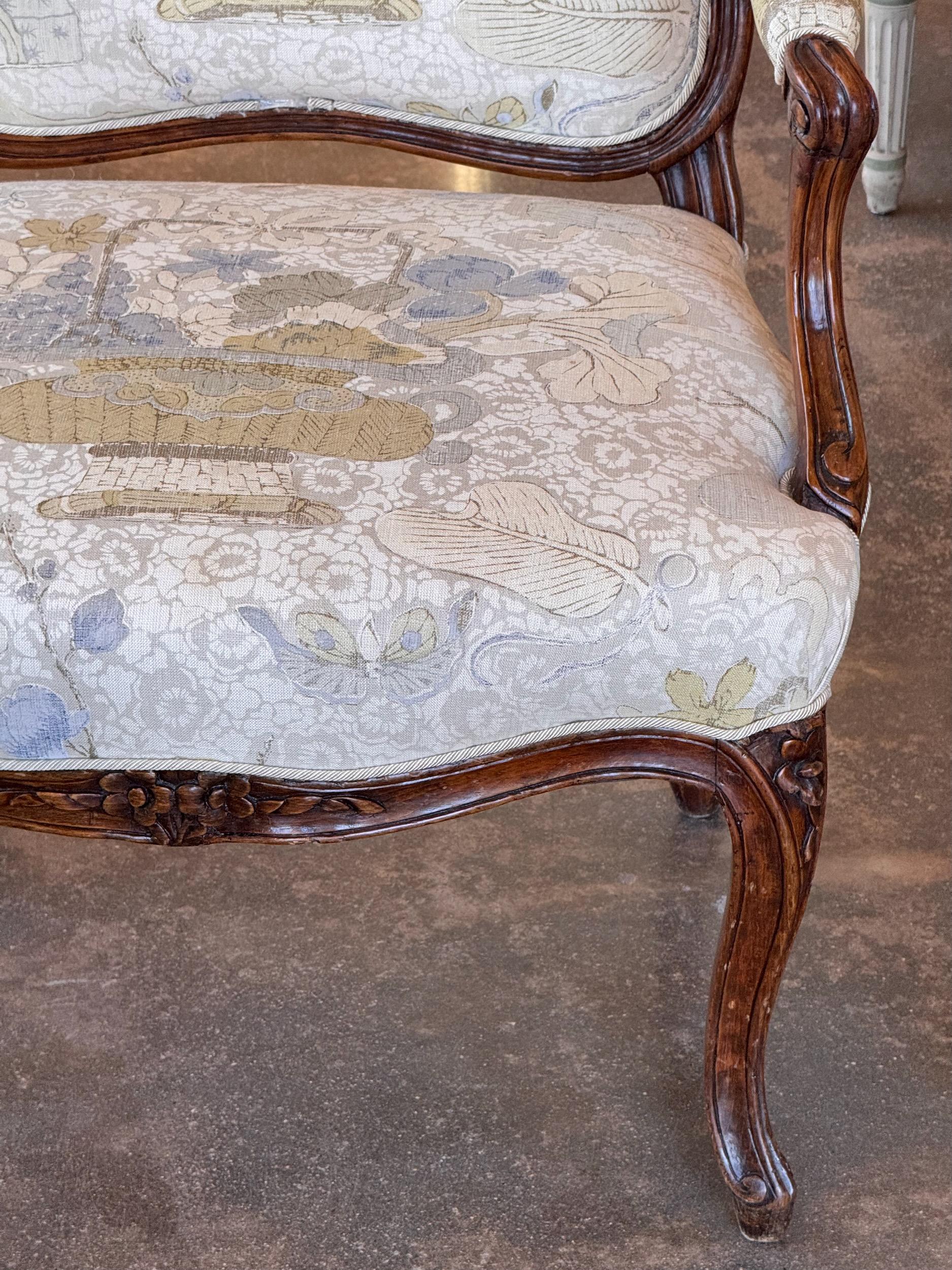 Coppia di fauteuil Luigi XV del XIX secolo in vendita 1