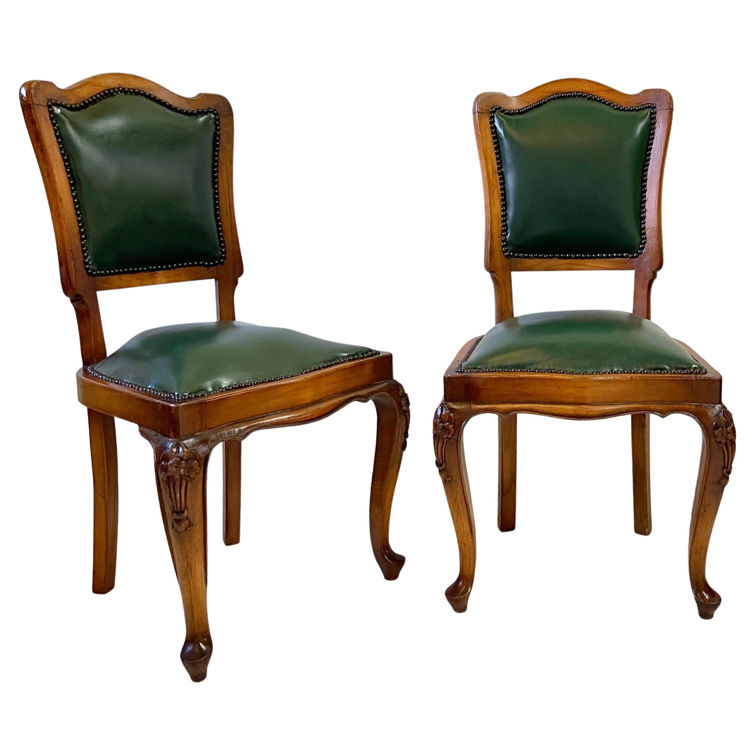 Pair of 19th Century Louis XV Fruitwood Side Chairs