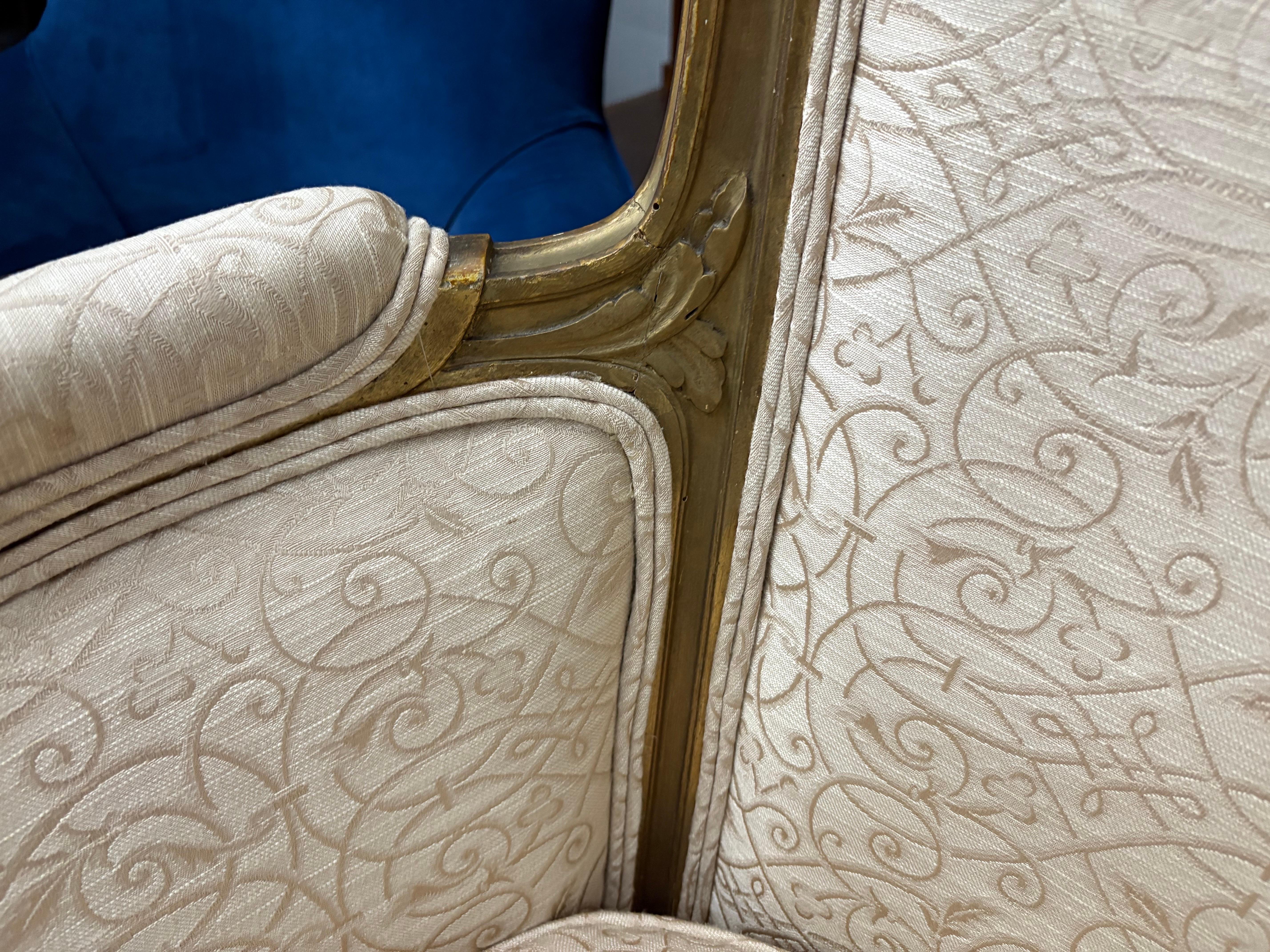 Pair Of 19th Century Louis XV Giltwood Bergeres For Sale 9
