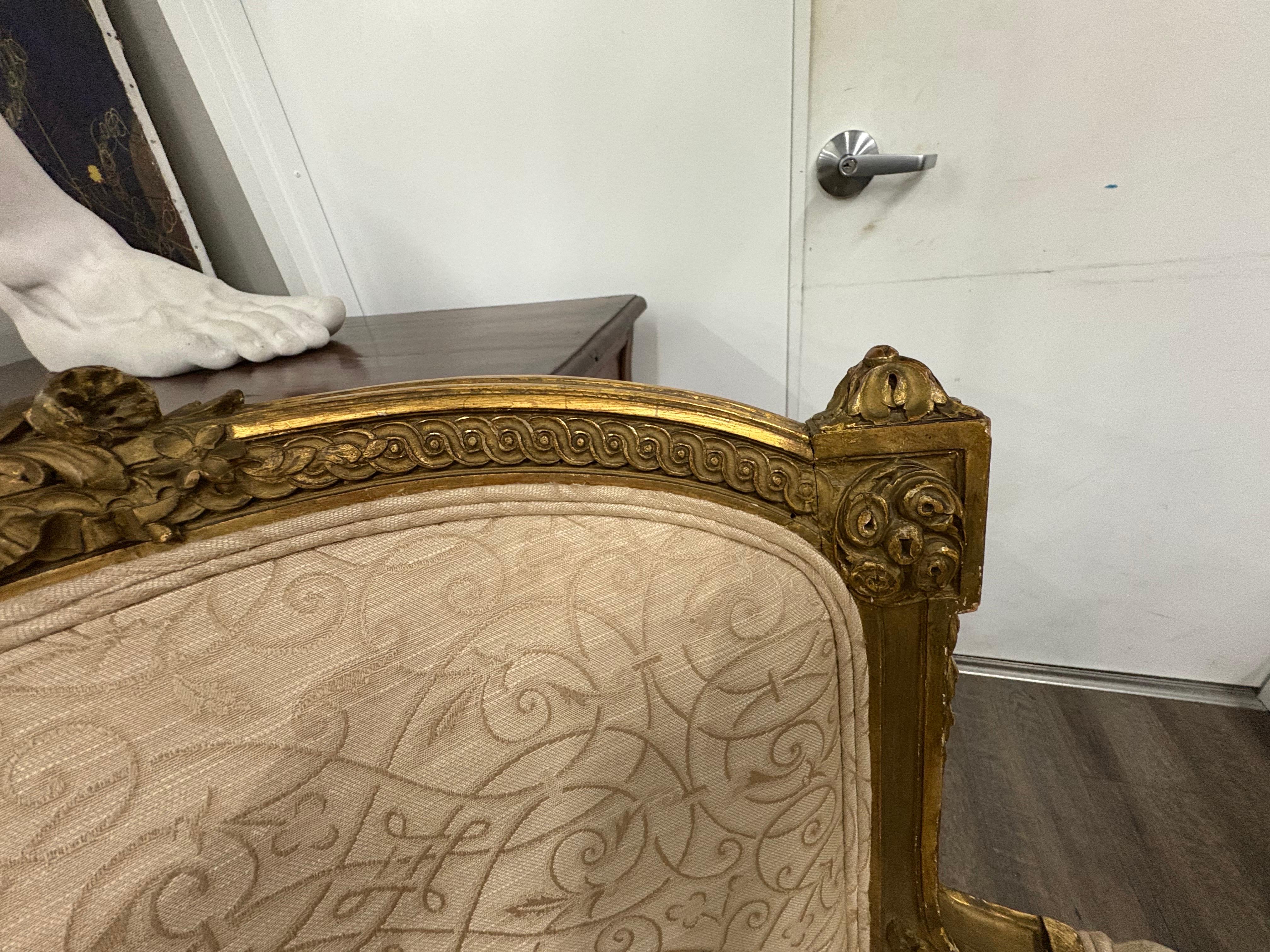 Pair Of 19th Century Louis XV Giltwood Bergeres For Sale 4
