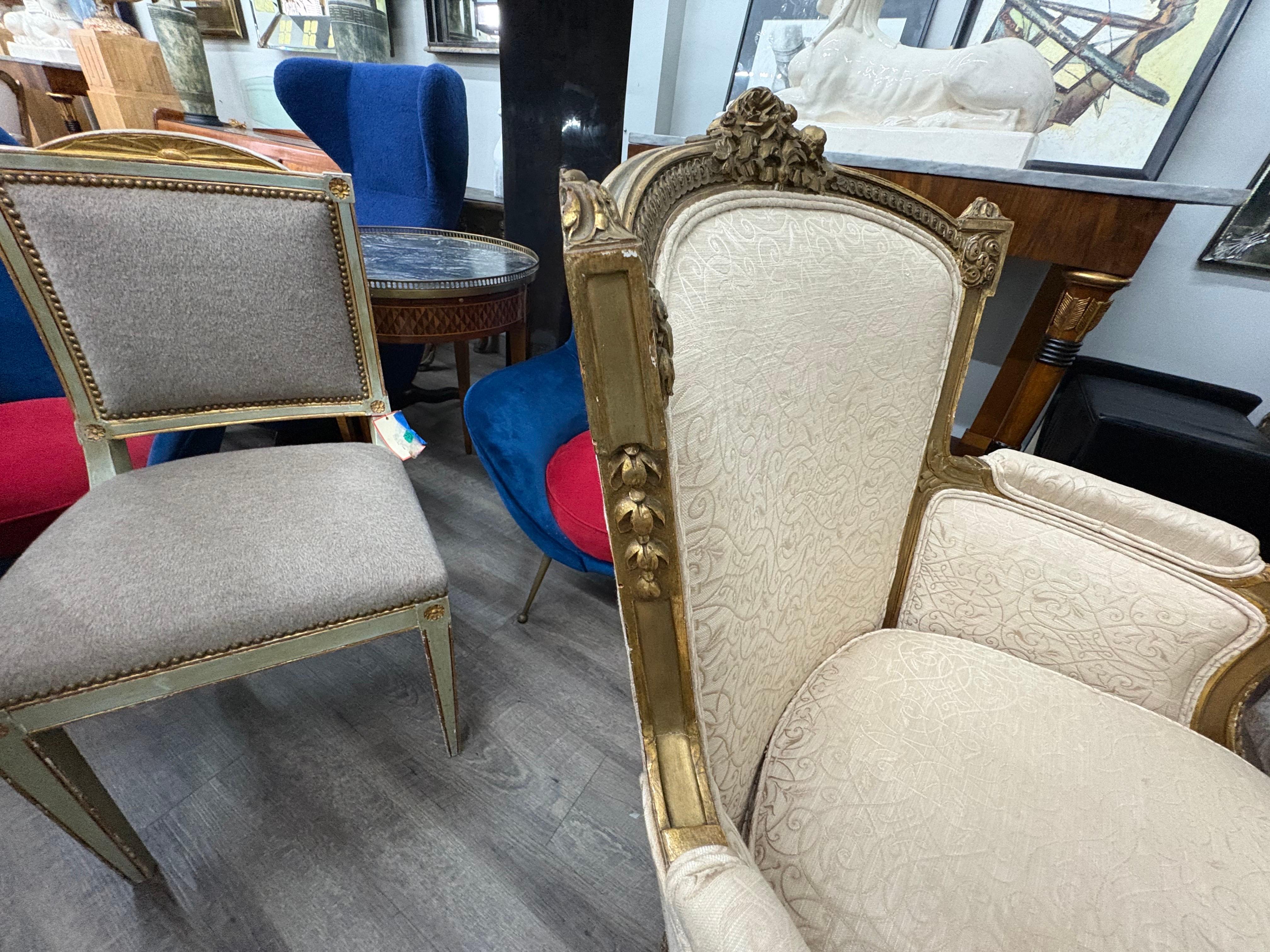 Pair Of 19th Century Louis XV Giltwood Bergeres For Sale 5