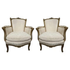 Pair Of 19th Century Louis XV Giltwood Bergeres