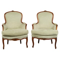 Pair of 19th Century Louis XV Style Bergere Chairs