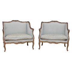 Pair of 19th Century Louis XV Style Giltwood Marquises after J-B Tilliard