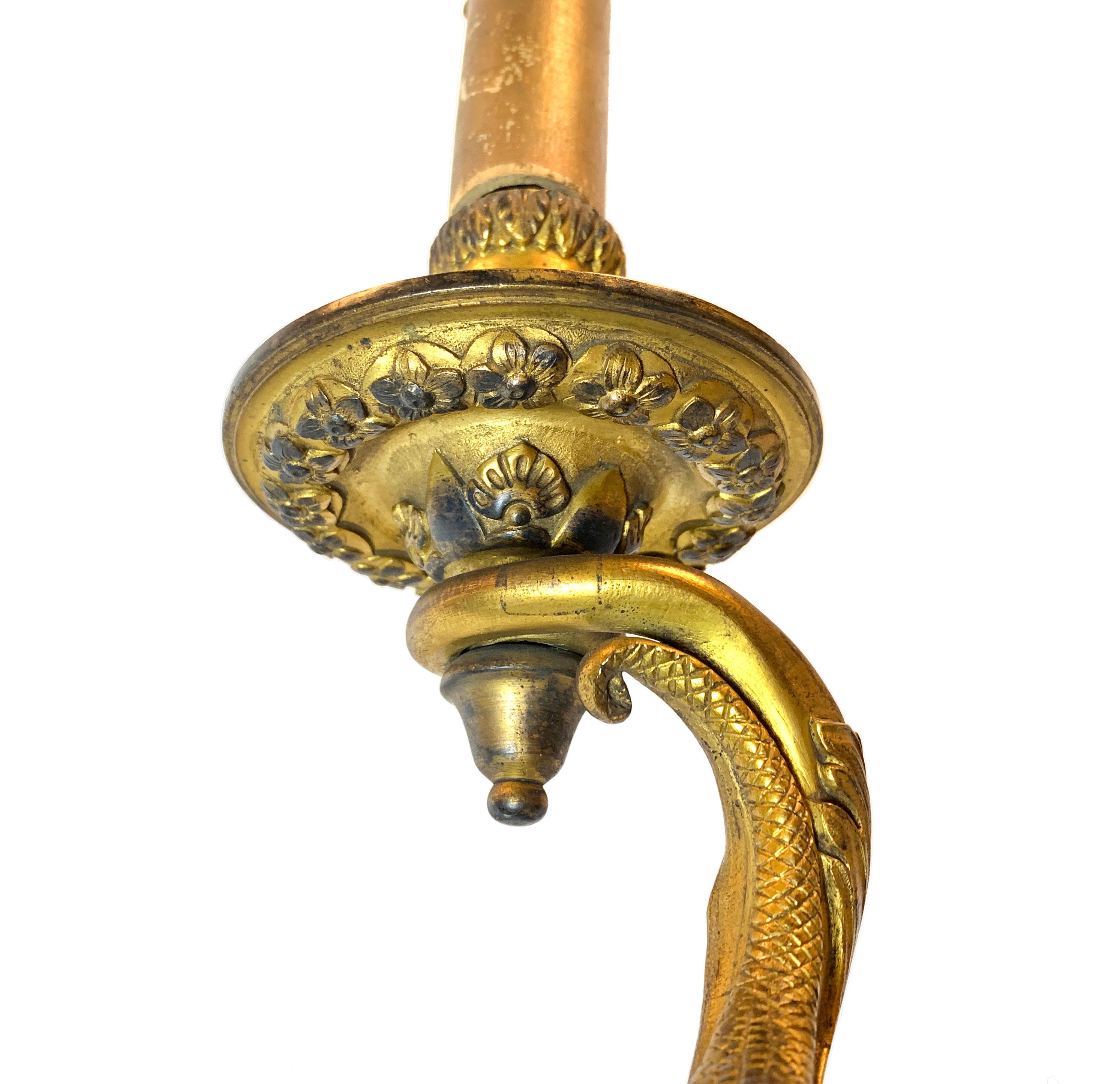 Pair of 19th Century Louis XV Style Ormolu Sconces After André-Charles Boulle For Sale 2
