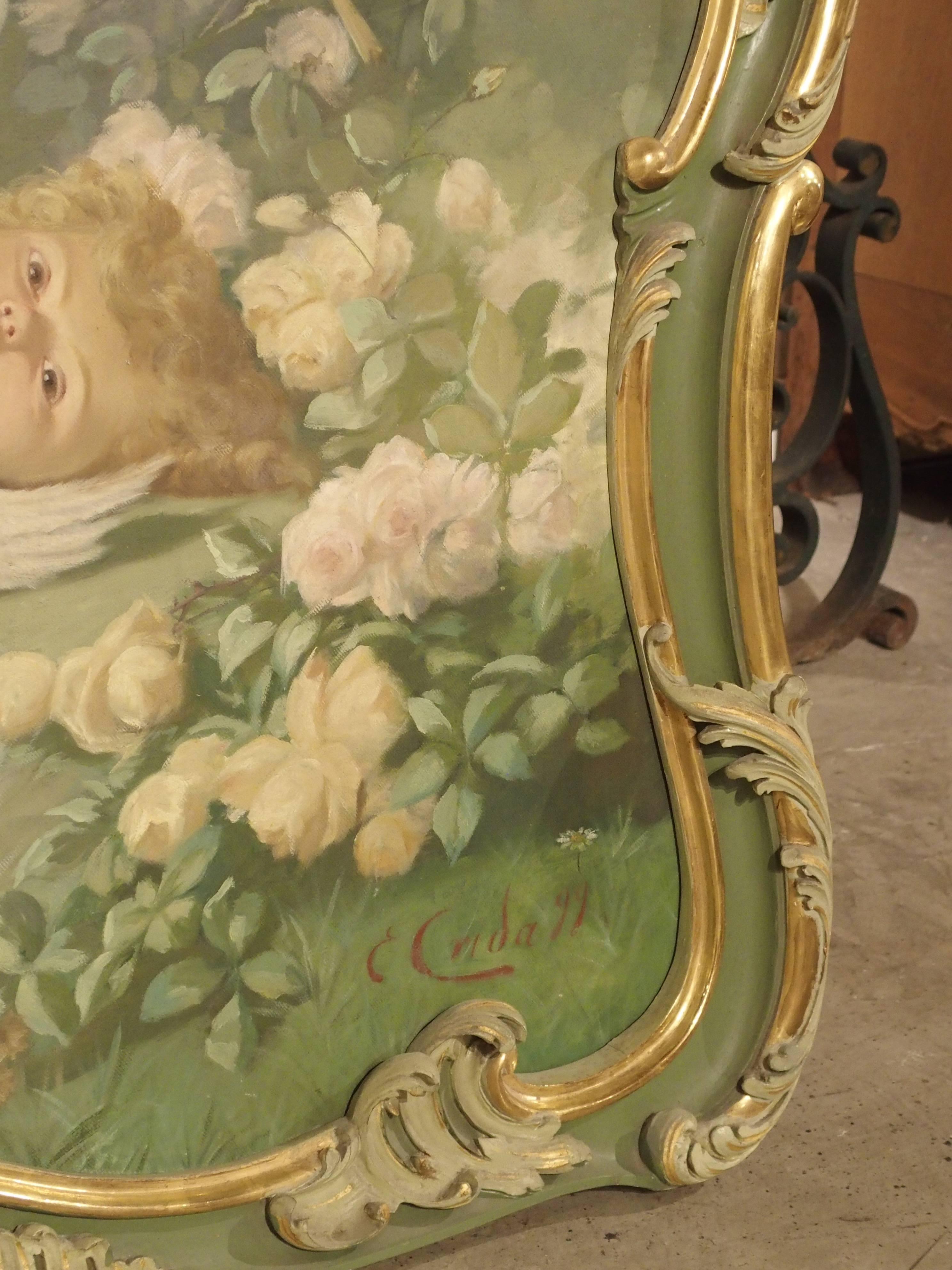 Pair of 19th Century Louis XV Style Overdoor Paintings from Italy 5