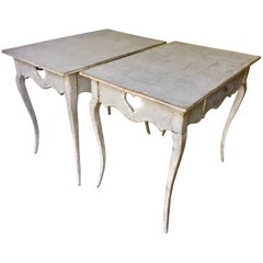 Pair of 19th Century Louis XV Style Painted Small Tables
