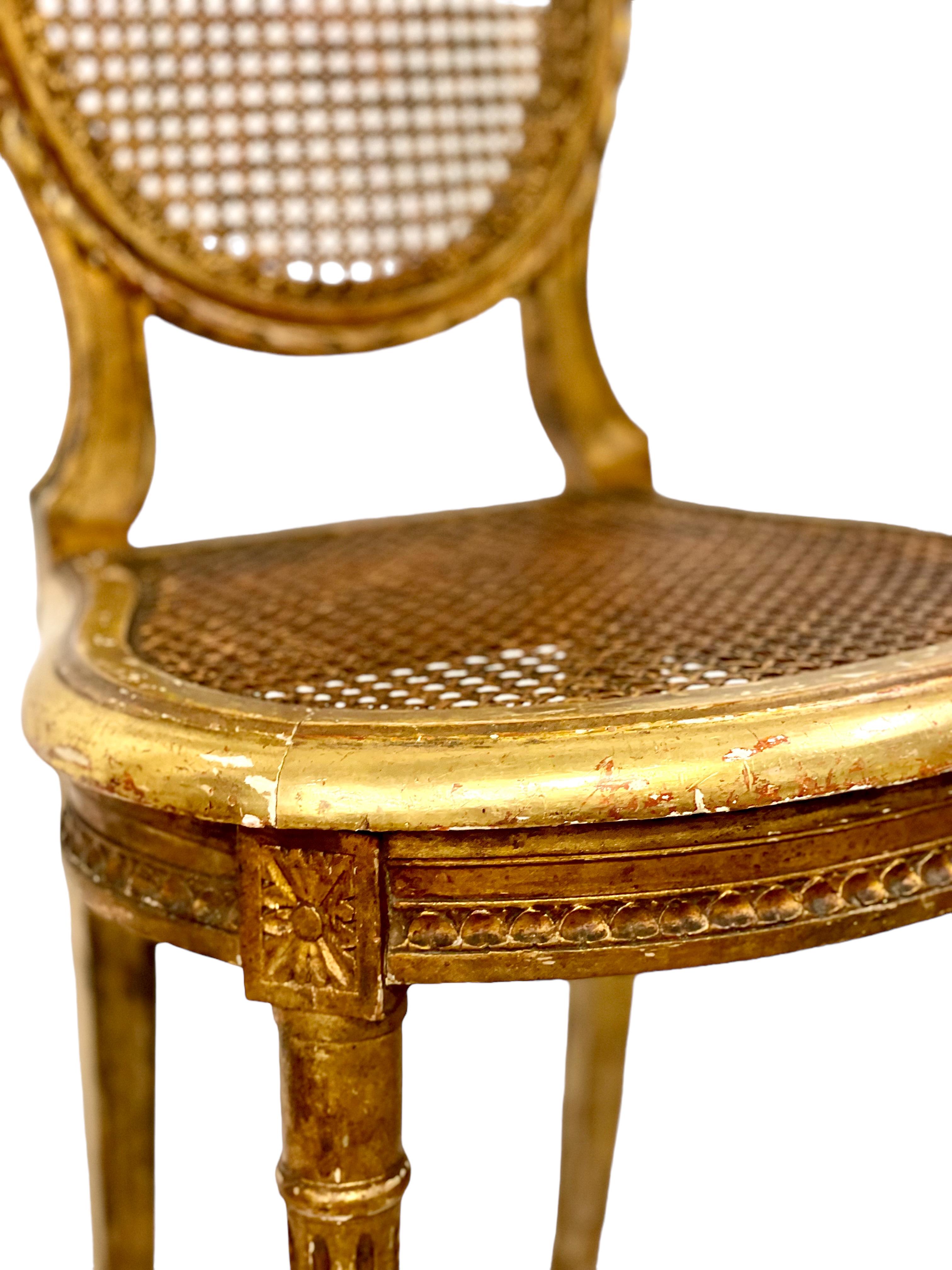 Louis XVI Pair of Giltwood Chairs For Sale 2