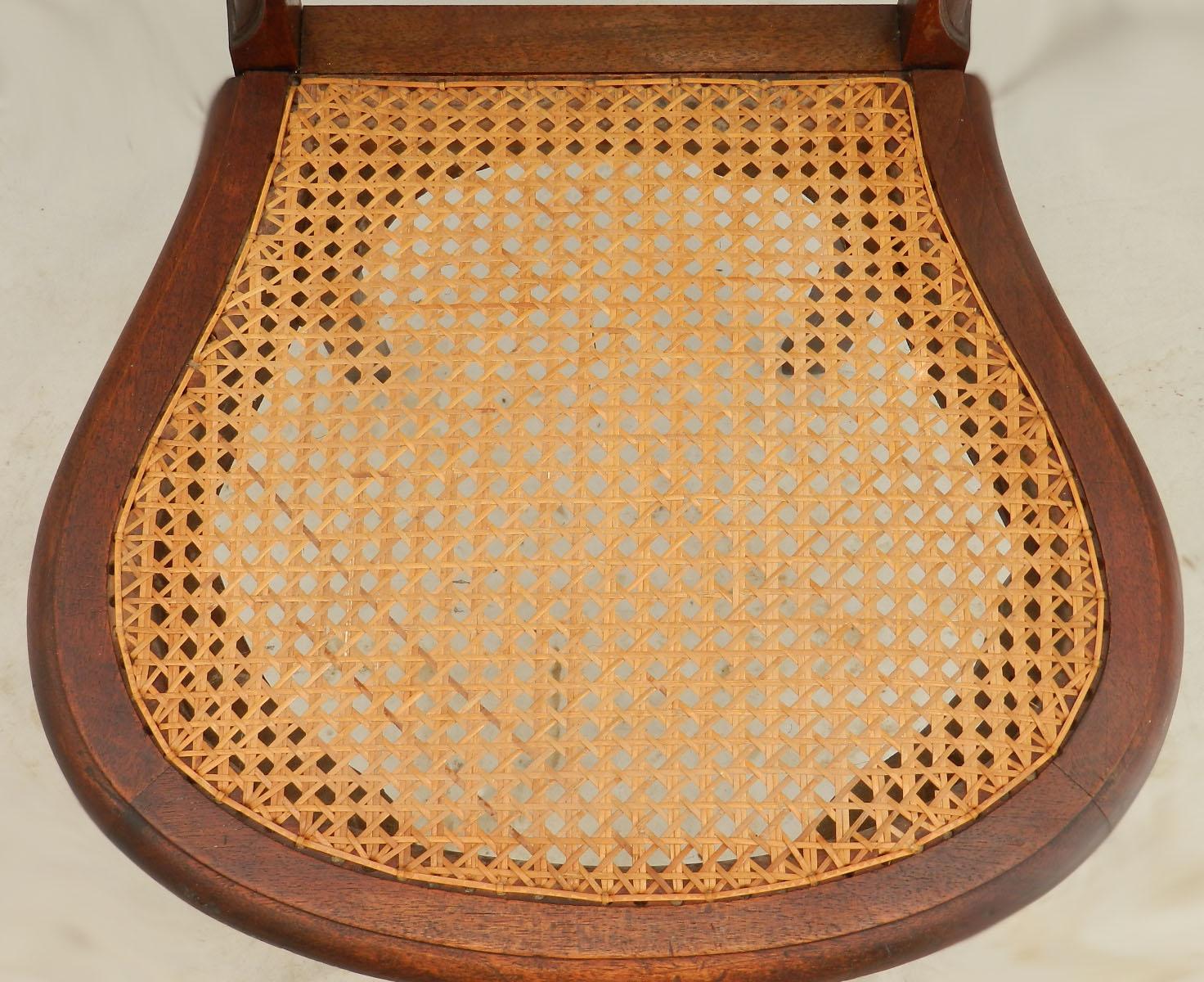 Pair of 19th Century Louis XVI Rev Side Chairs French Caned Seats ...