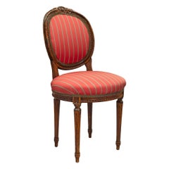 Pair of 19th Century Louis XVI St. Oak Side Chairs