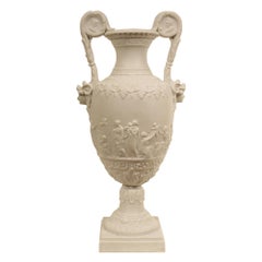 Pair of 19th Century Louis XVI Style Biscuit De Sèvres Porcelain Urns