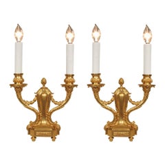 Pair of 19th Century Louis XVI Style Candelabra Lamps Signed Susses Frères