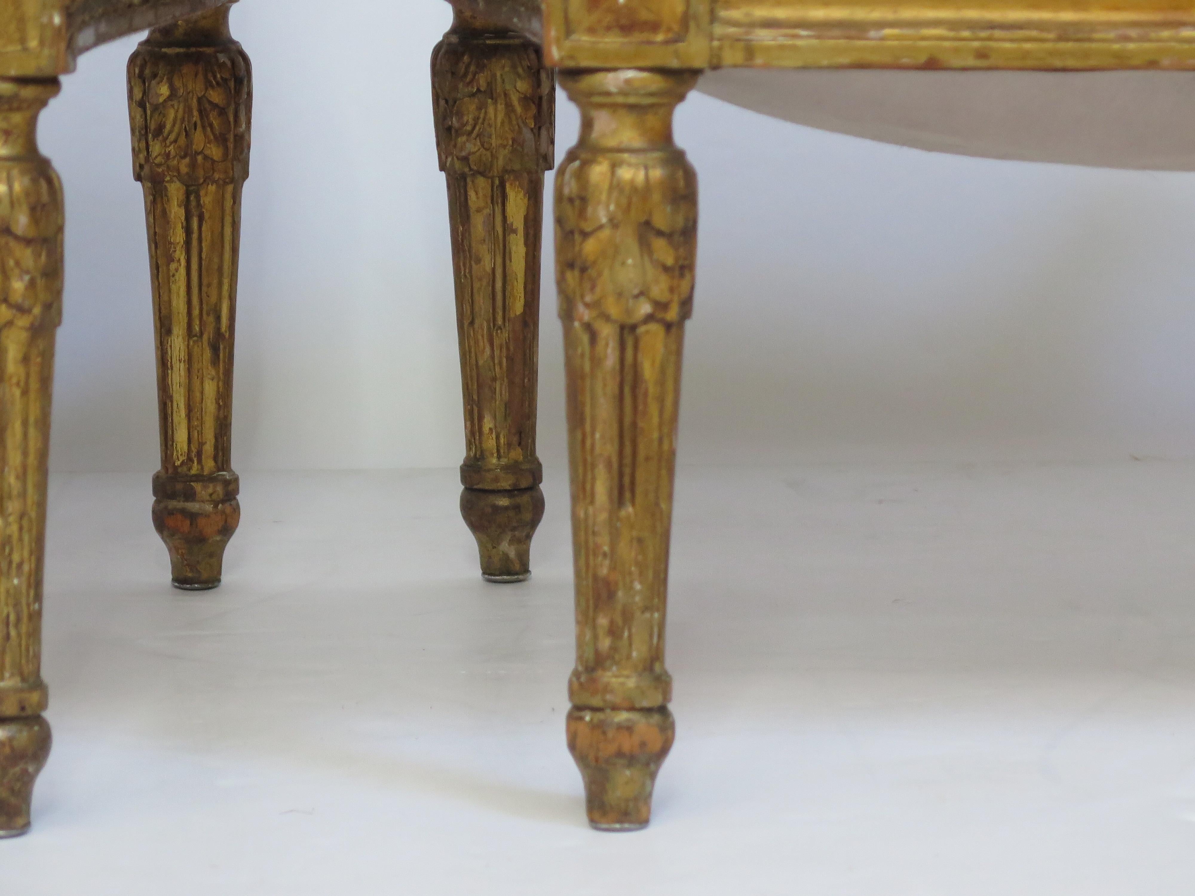Pair of 19th Century Louis XVI Style Giltwood Fauteuils 4